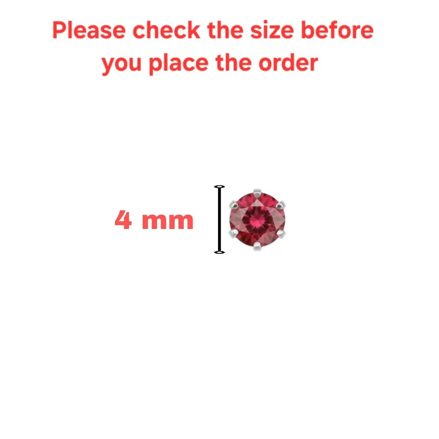 Red Ruby Nose Pin – Silver Plated Stud for Women - Image 5