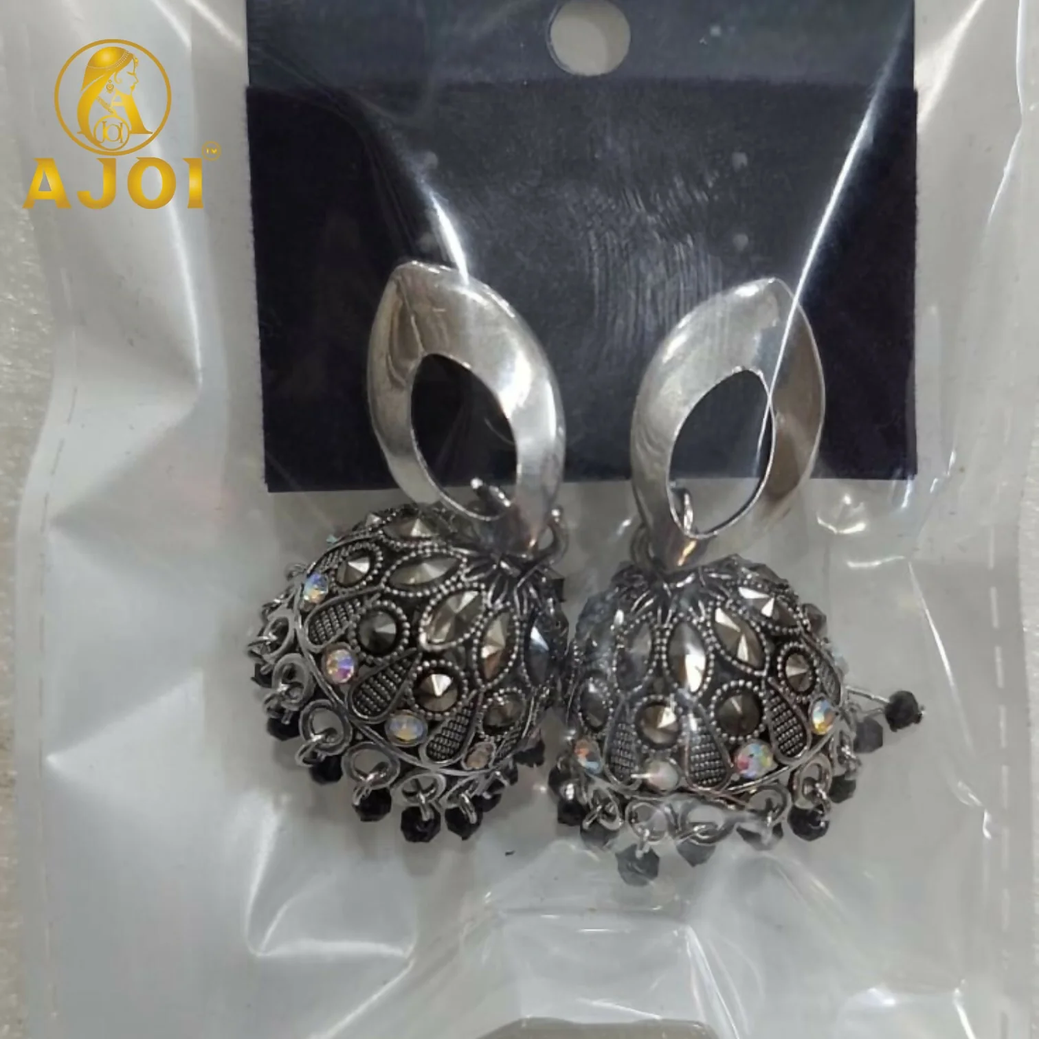 Silver Teardrop Earrings – Vintage Silver Finish with Bead Accents - Image 5