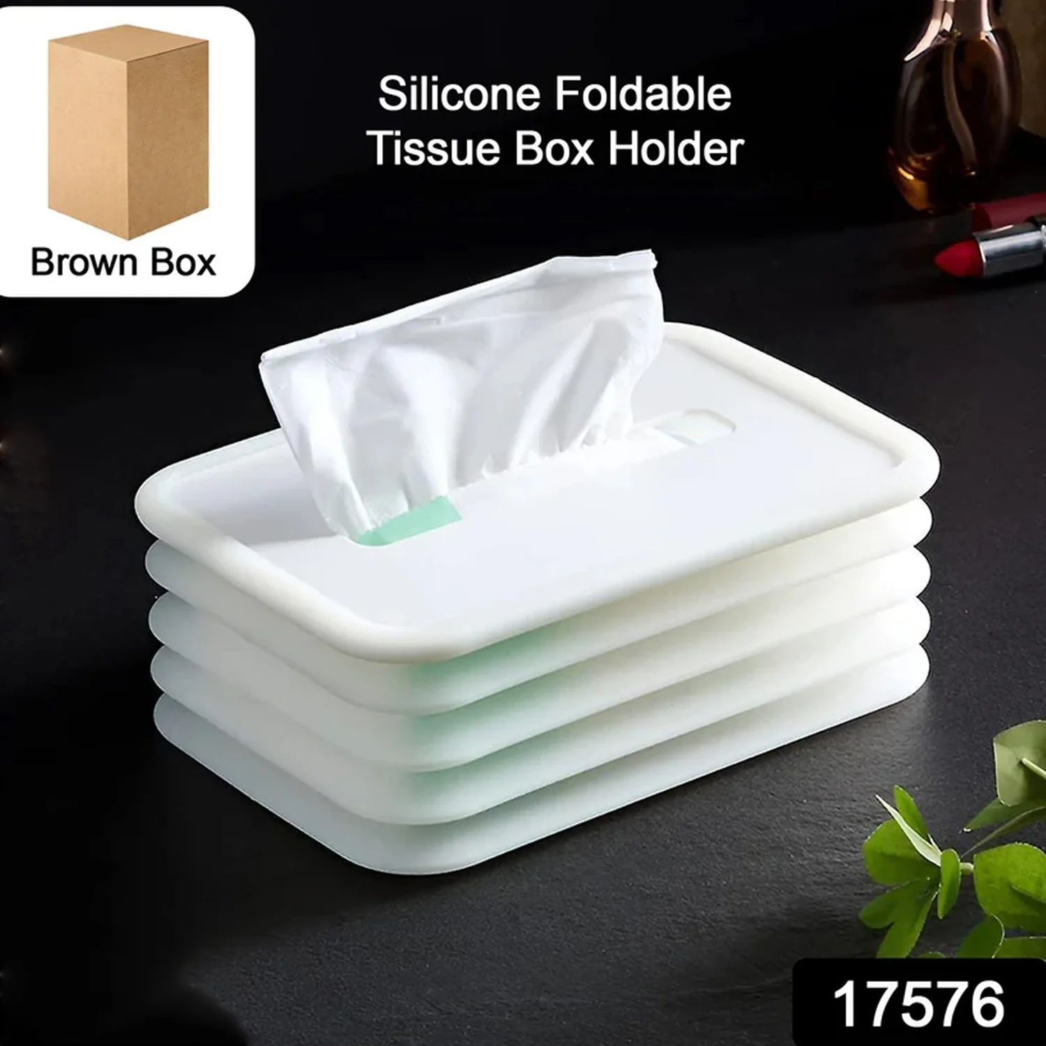 Silicone Tissue Holder – Foldable & Stylish for Home & Office - Image 2