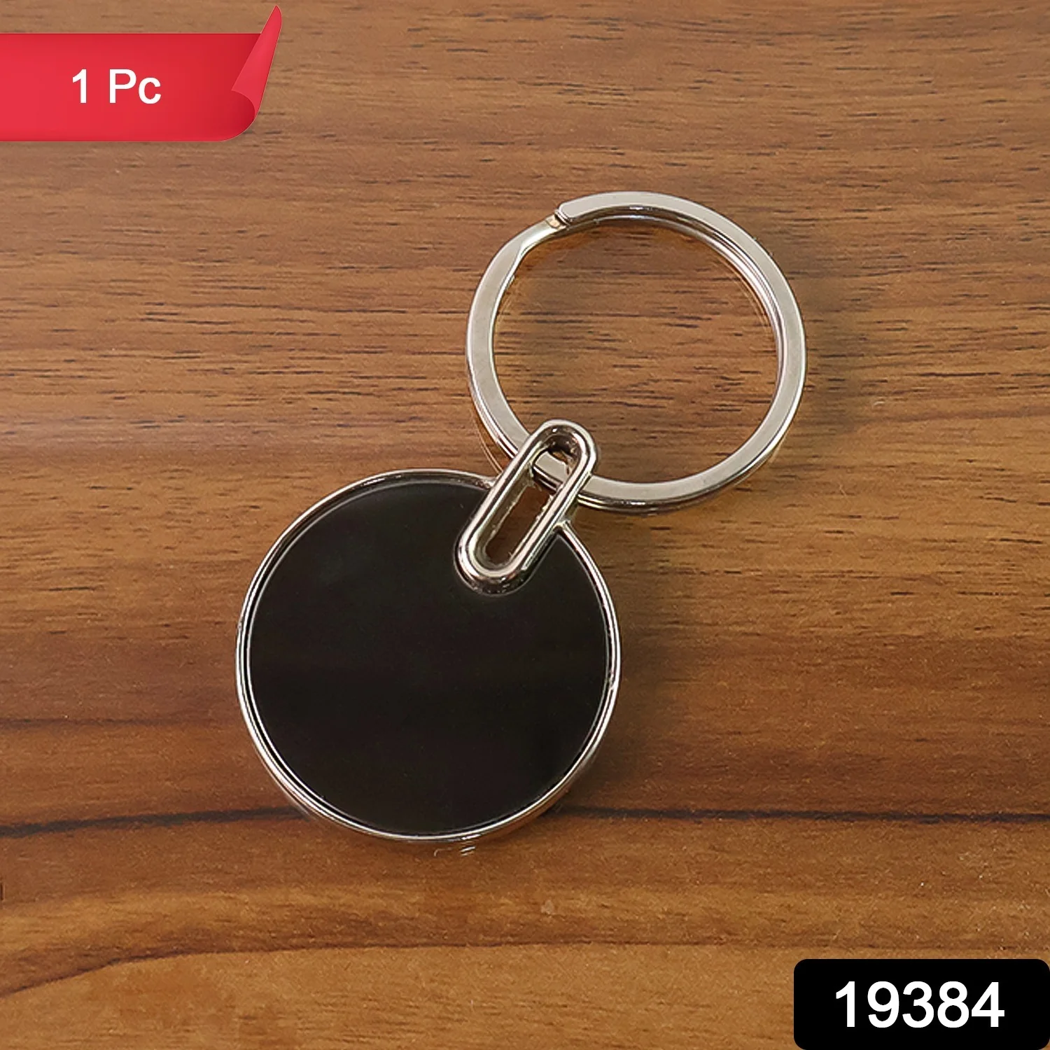 Black Round Metal Keychain – Durable Minimalist Key Organizer - Image 2