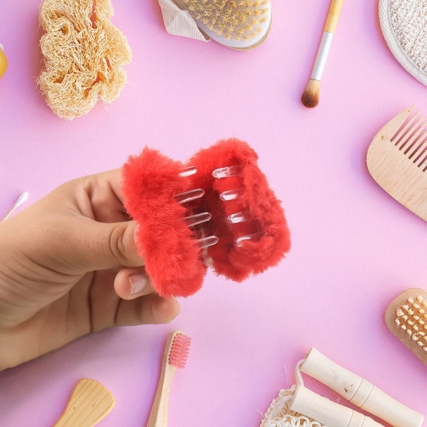 Small Hair Claw Clips – Plush Non-Slip Hair Accessories Set - Image 7