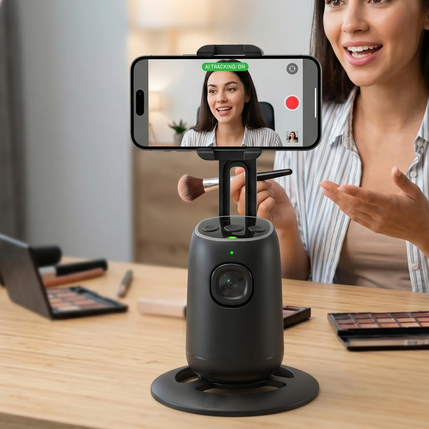AI Face Tracking Mobile Holder – Hands-Free 360° Video Streaming - Image 3