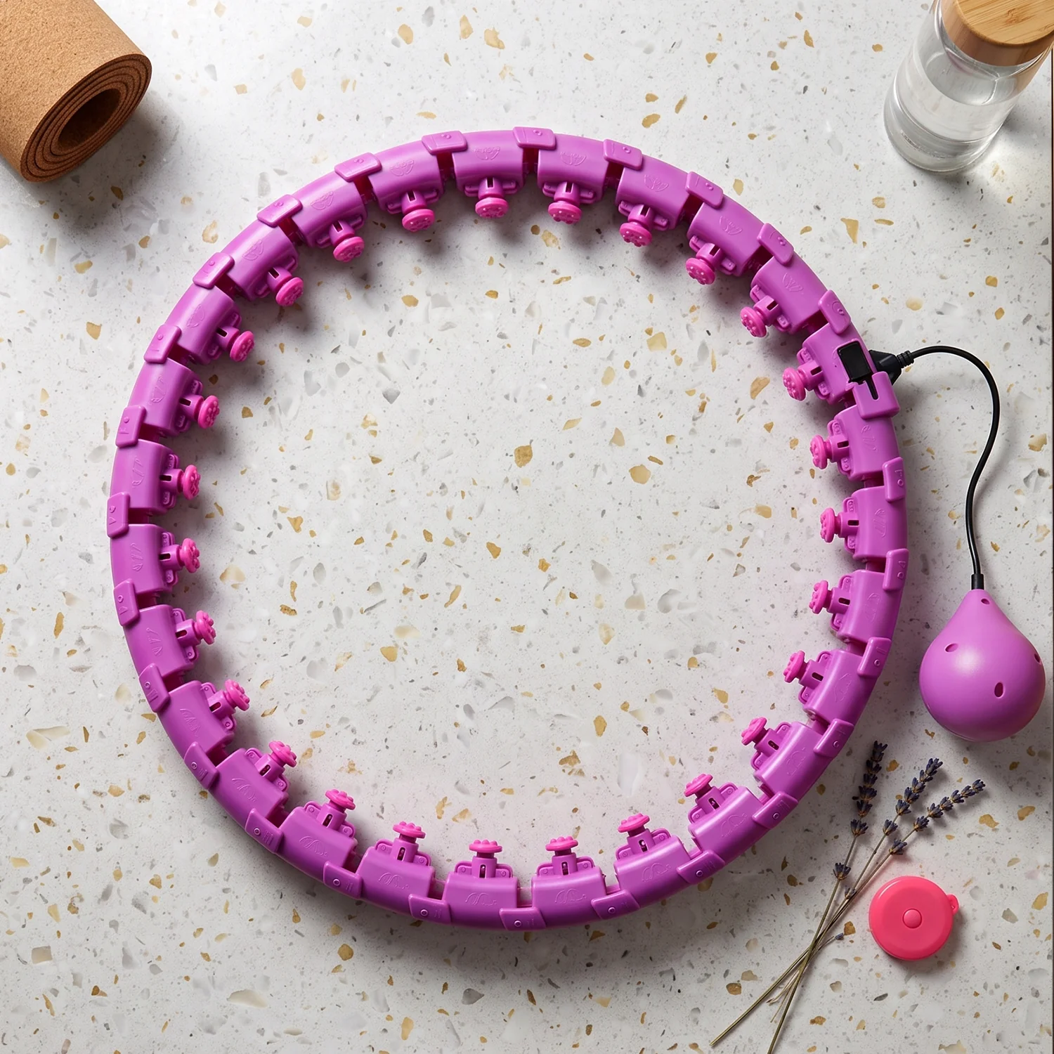 Smart Fitness Hula Hoop with Weighted Ball Detachable Waist Exerciser (1 Pc) - Image 3