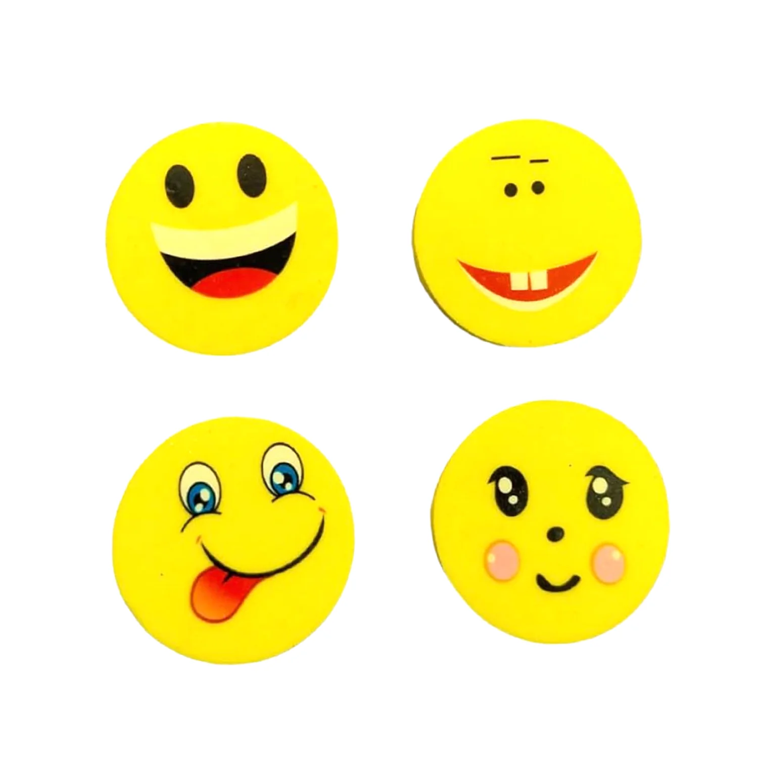 Emoji Eraser Set – Colorful 4pc Fun for Kids' School | DeoDap - Image 3