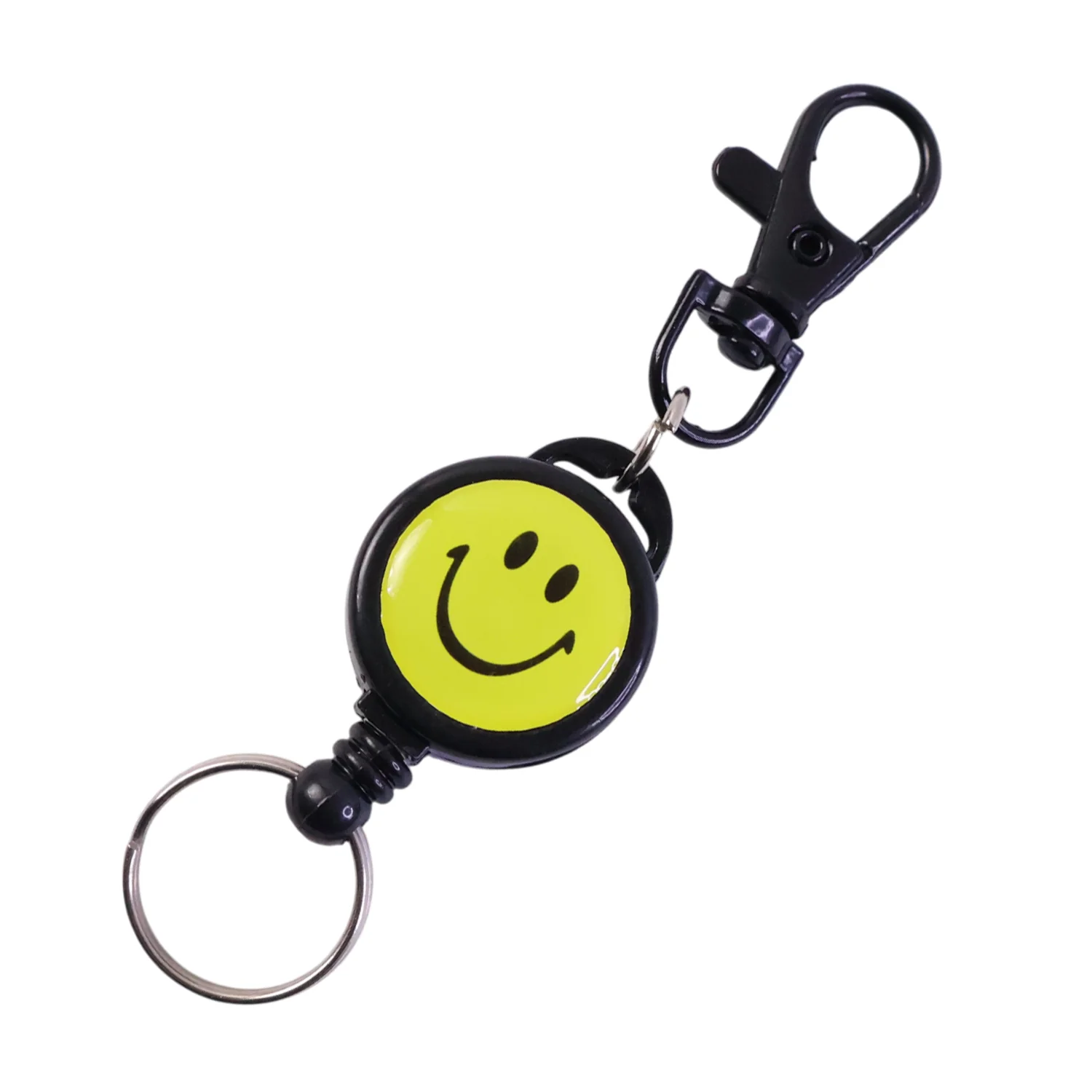Smiley Face Retractable Keychain – Durable Heavy-Duty Clip - Image 5