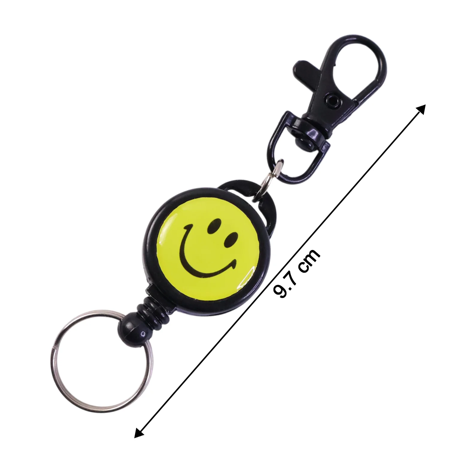 Smiley Face Retractable Keychain – Durable Heavy-Duty Clip - Image 6