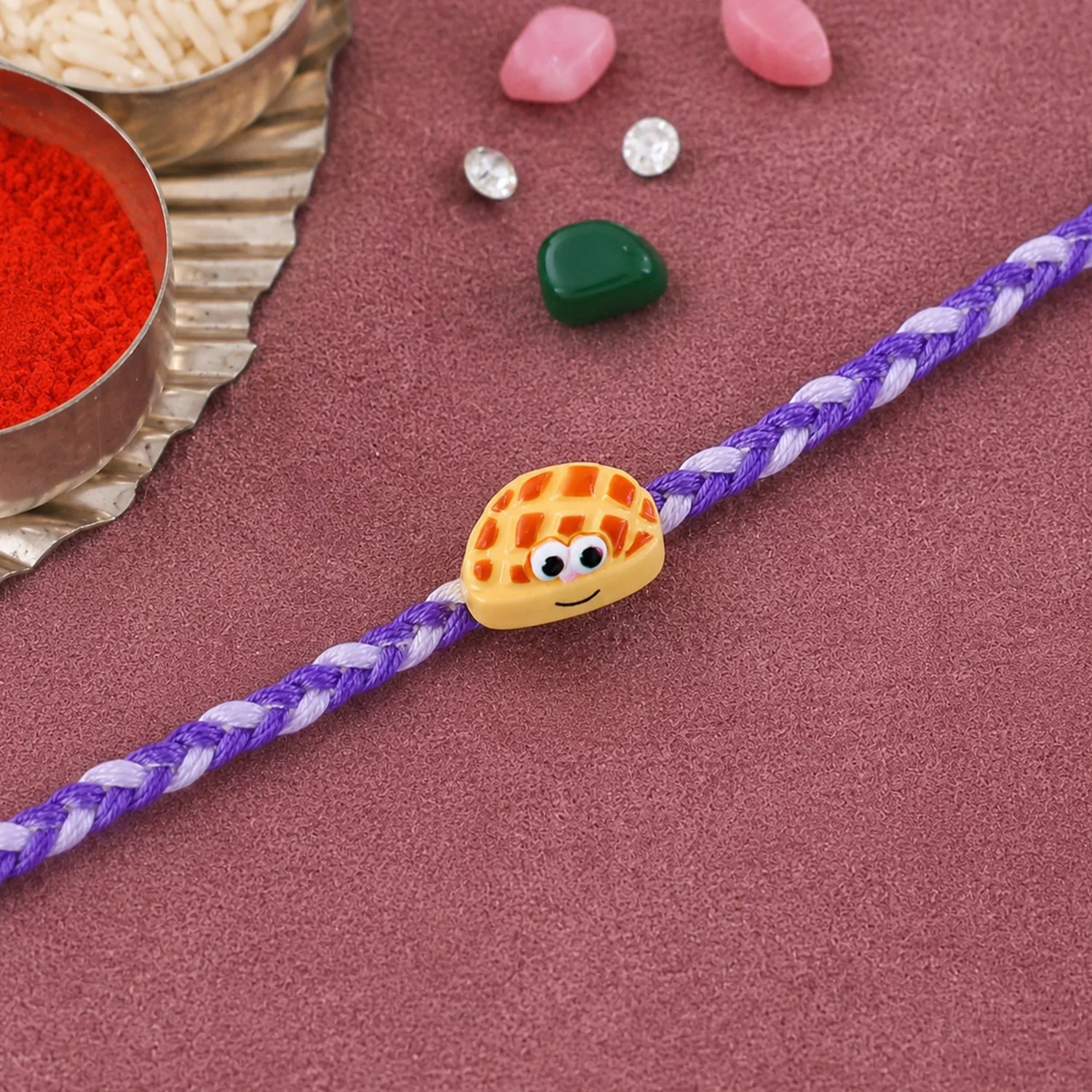 Rakhi – Stylish Braided Thread with Smiley Charm for Raksha Bandhan - Image 3