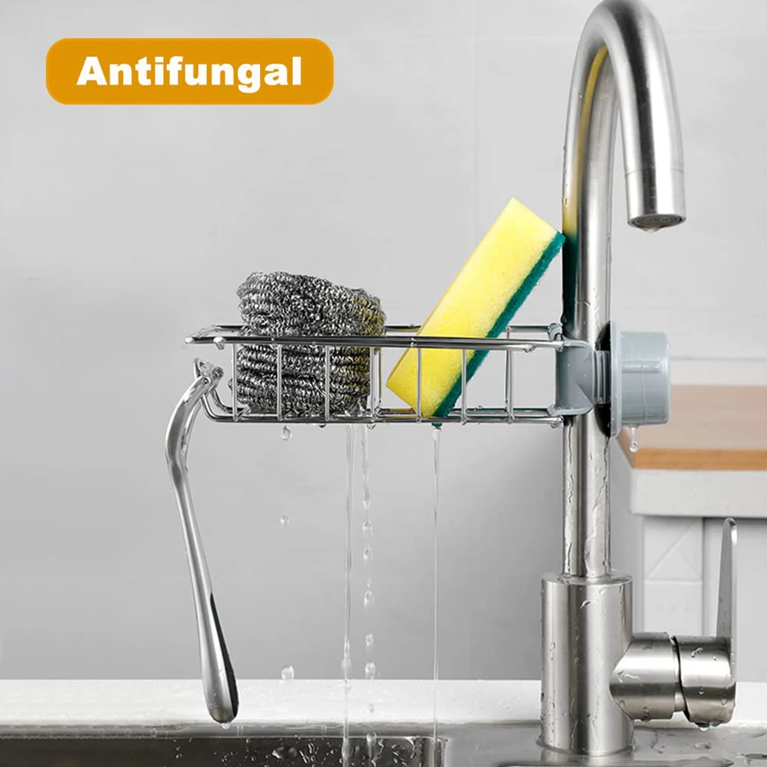 Stainless Steel Sink Caddy Organizer – Durable Clamp-On Holder - Image 3