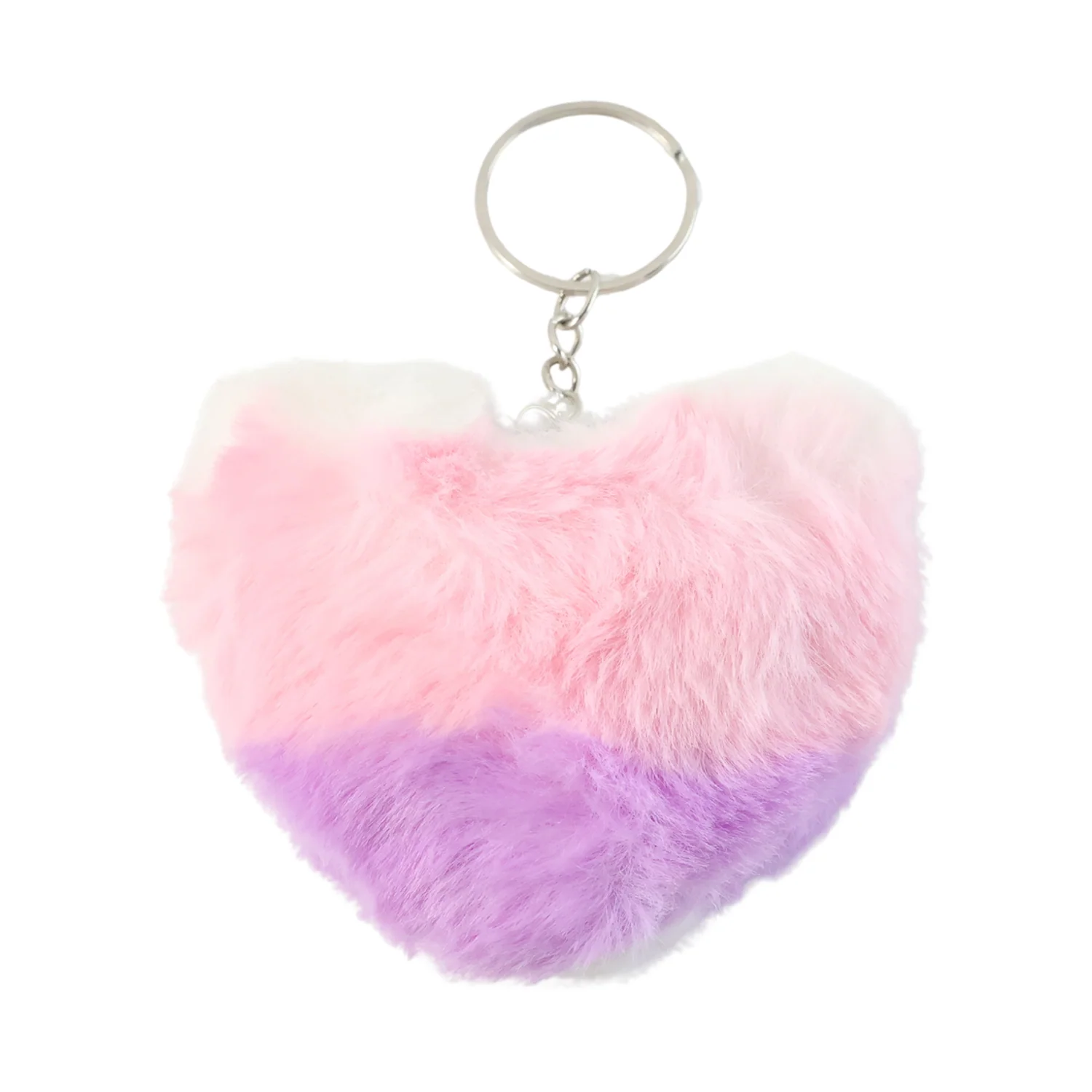 Plush Heart Keychain – Soft & Durable Pink Purple Accessory - Image 5