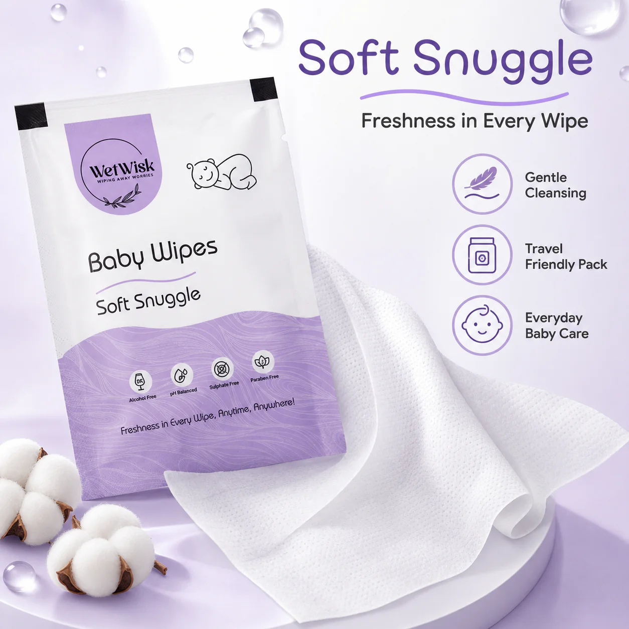Baby Wet Wipes – Gentle, Hypoallergenic, Alcohol-Free for Babies - Image 7