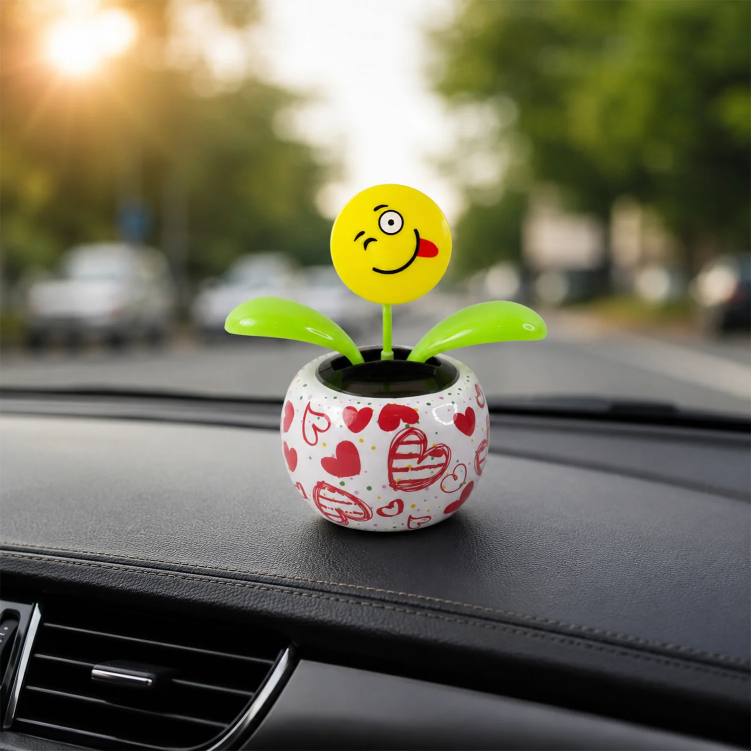 Solar Dancing Flower Toy with Pot for Car Dashboard and Desk Decor (1 Pc) - Image 6