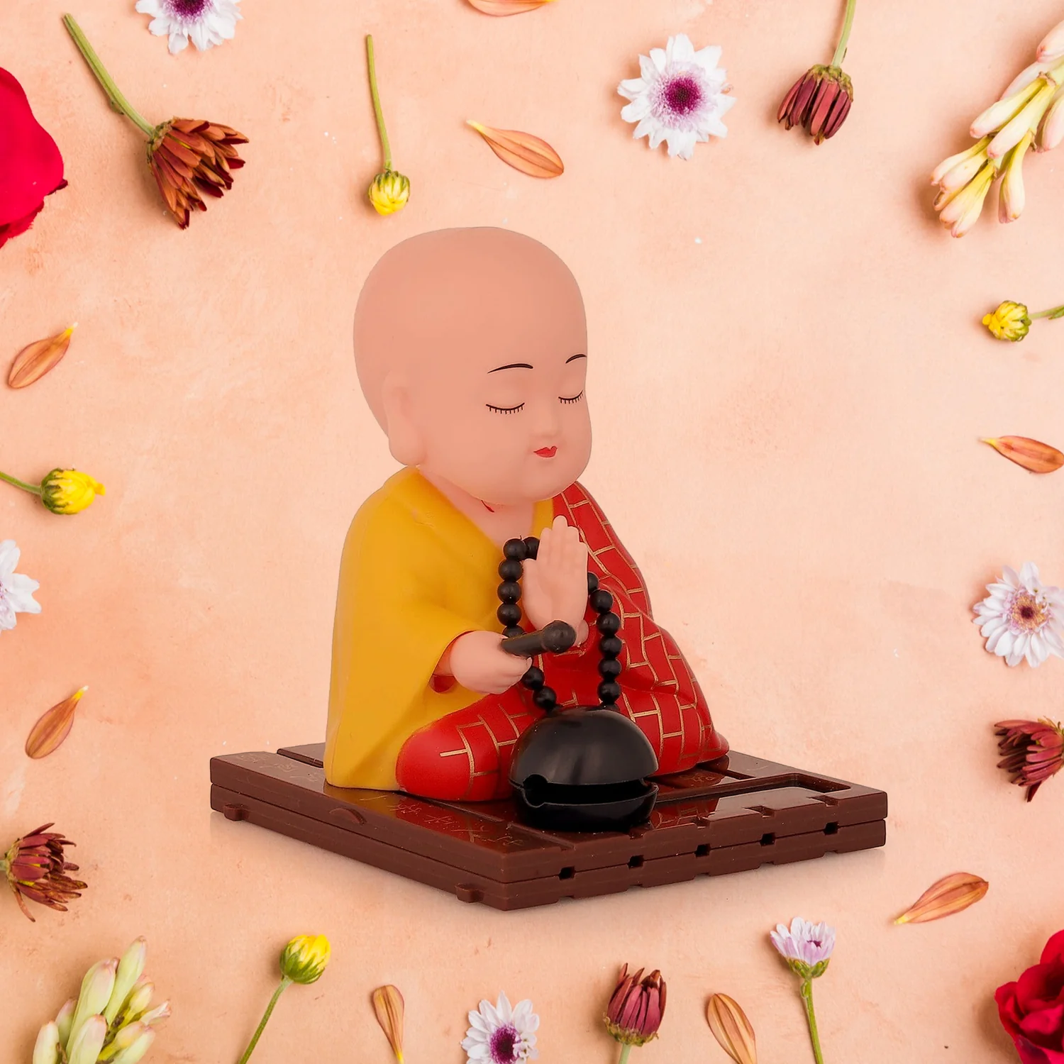 Solar Buddha Statue – Moving Head & Hand Decor | Styleva - Image 4