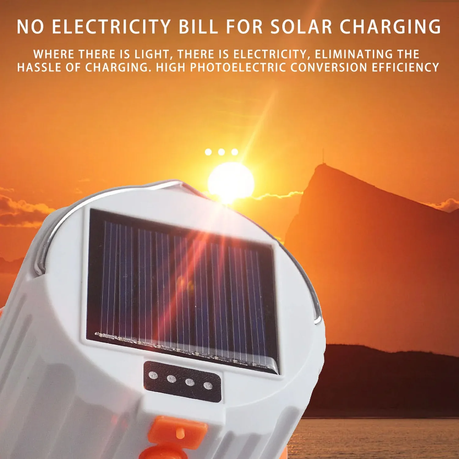 Solar Rechargeable LED Emergency Light Portable Camping Lantern Lam... - Image 8