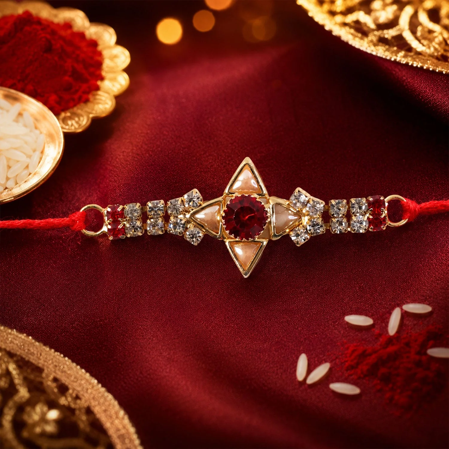 Sparkling Gold Star Rakhi – Elegant Design for Raksha Bandhan - Image 2