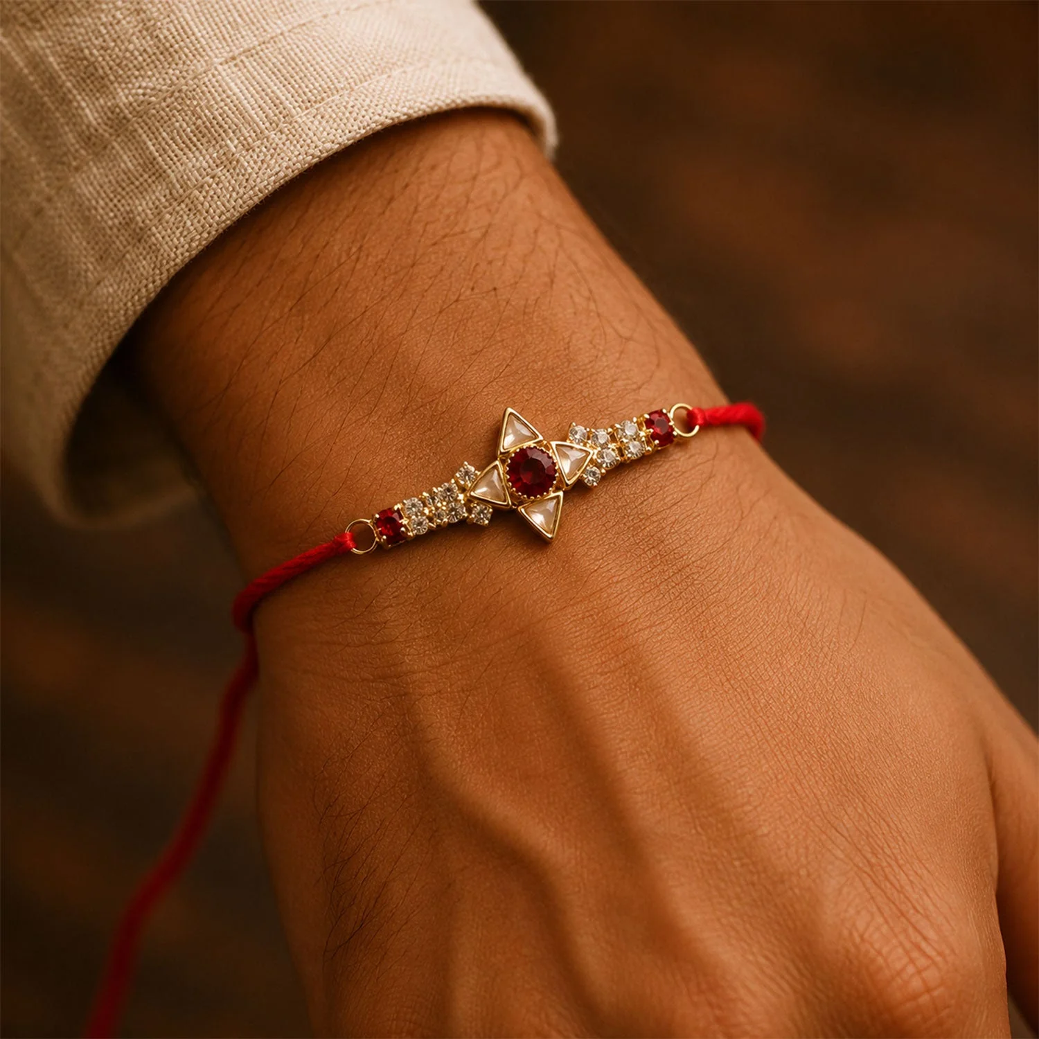 Sparkling Gold Star Rakhi – Elegant Design for Raksha Bandhan - Image 4