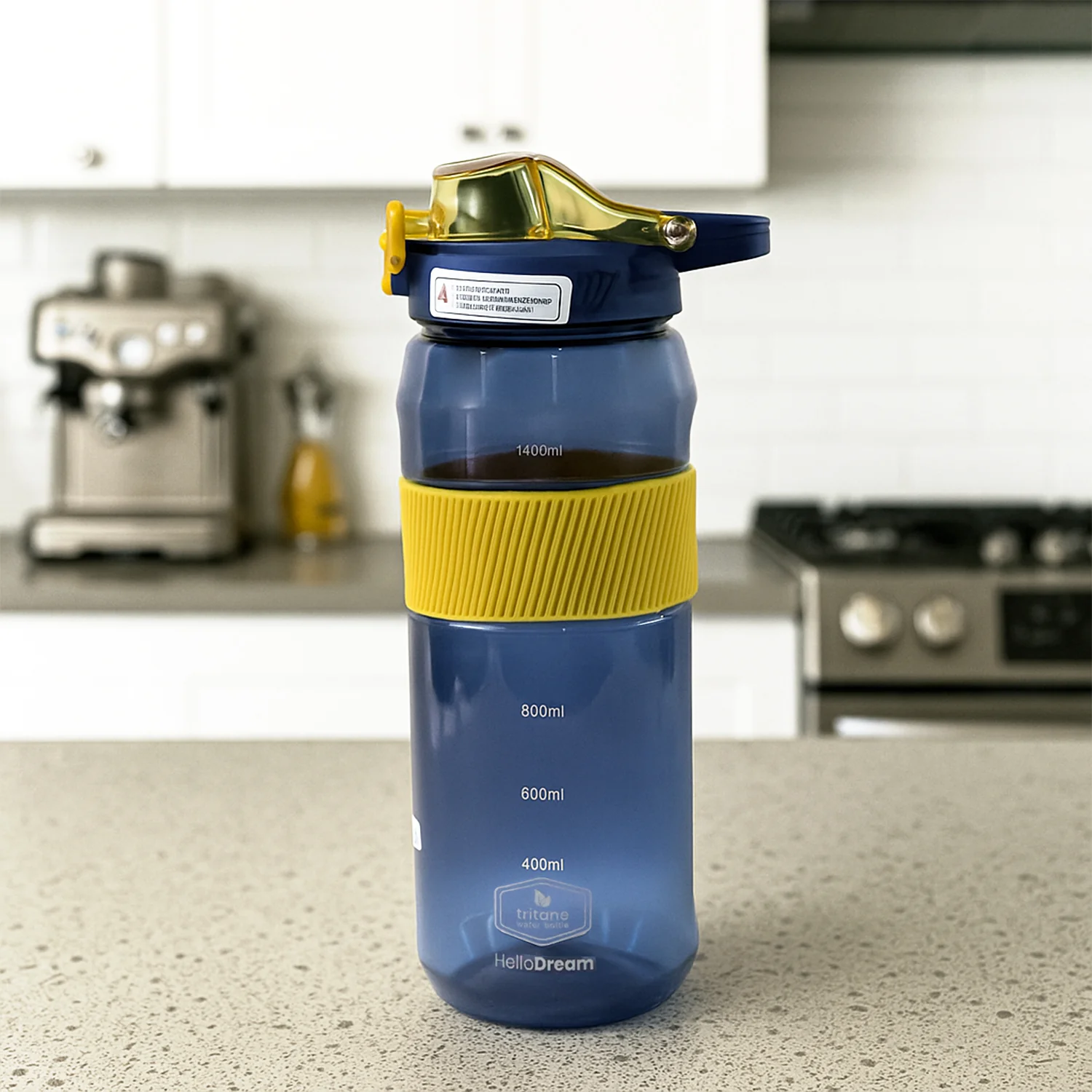 Sports Water Bottle 1400ml – Leakproof Flip Lock Lid with Straw - Image 4