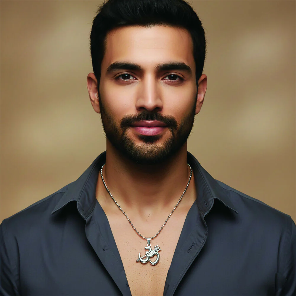 Om and Trishul Chain Pendant – Spiritual Protection & Strength - Image 2