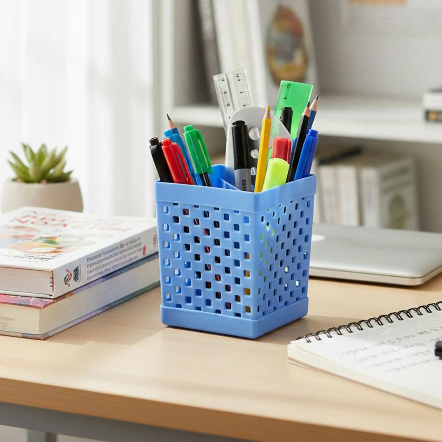 Square Pen Stand – Open Desk Organizer for Pens & Stationery - Image 3