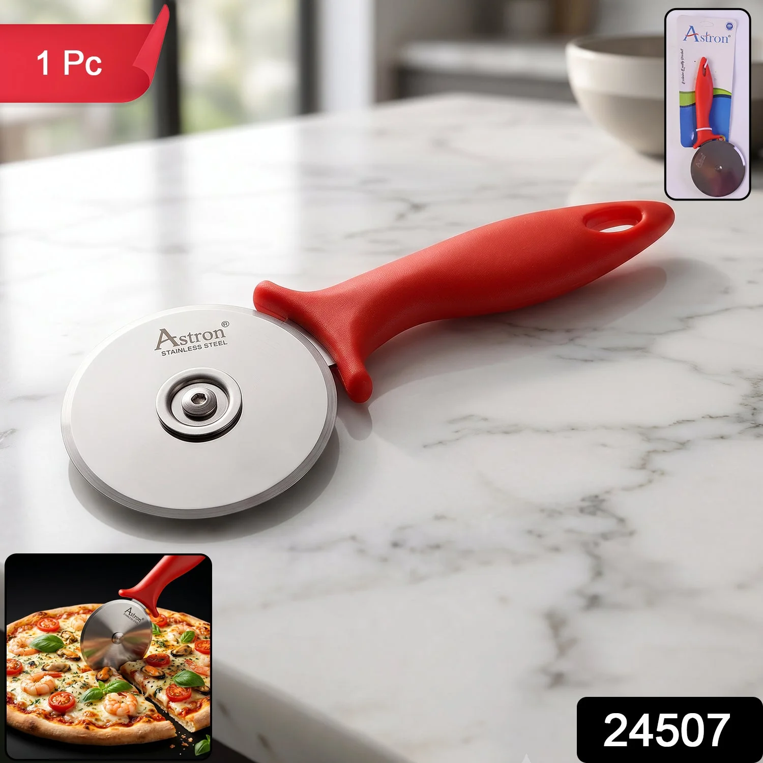 Stainless Steel Pizza Cutter – Sharp Slicer with Comfortable Handle - Image 2