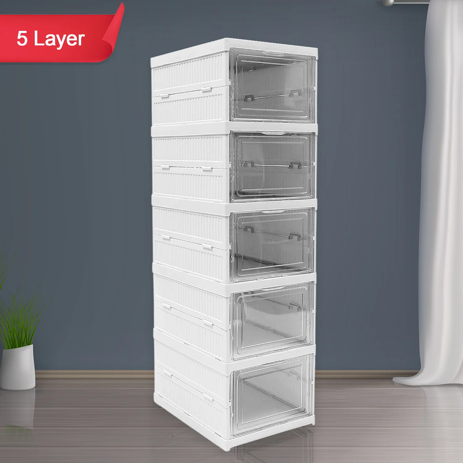 Stackable Storage Cart – 5-Layer Foldable Home Organizer | Organivo - Image 3