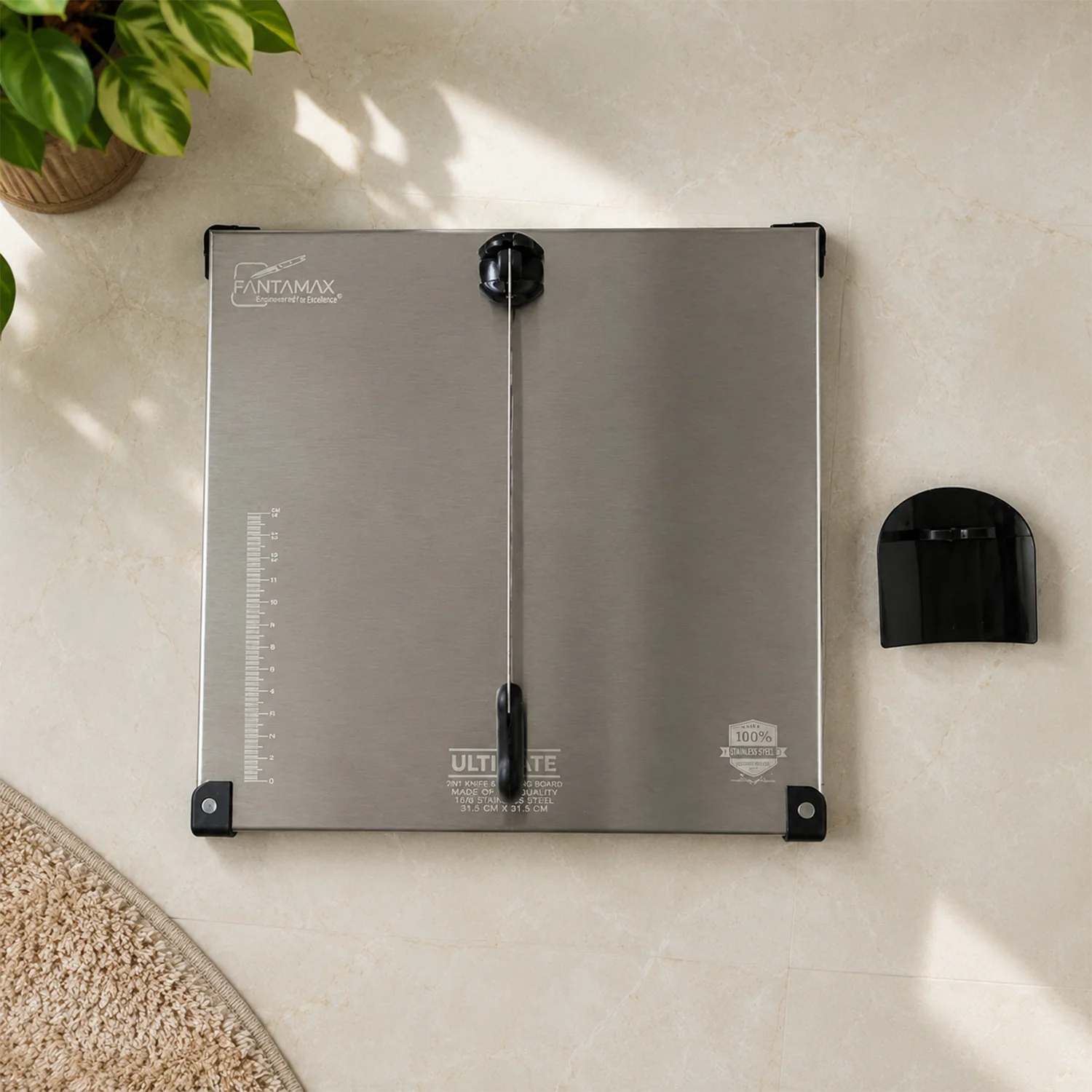 Stainless Steel 2 in 1 Cutting and Chopping Board with Knife for Ki... - Image 7
