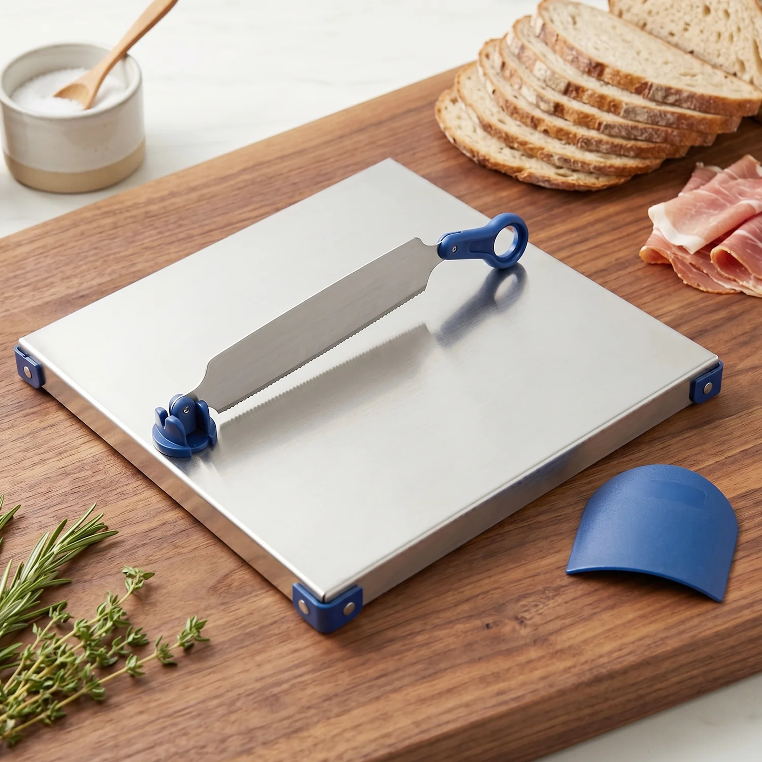 Stainless Steel 2 In 1 Cutting Chopping Board with Knife Finger Gua... - Image 3