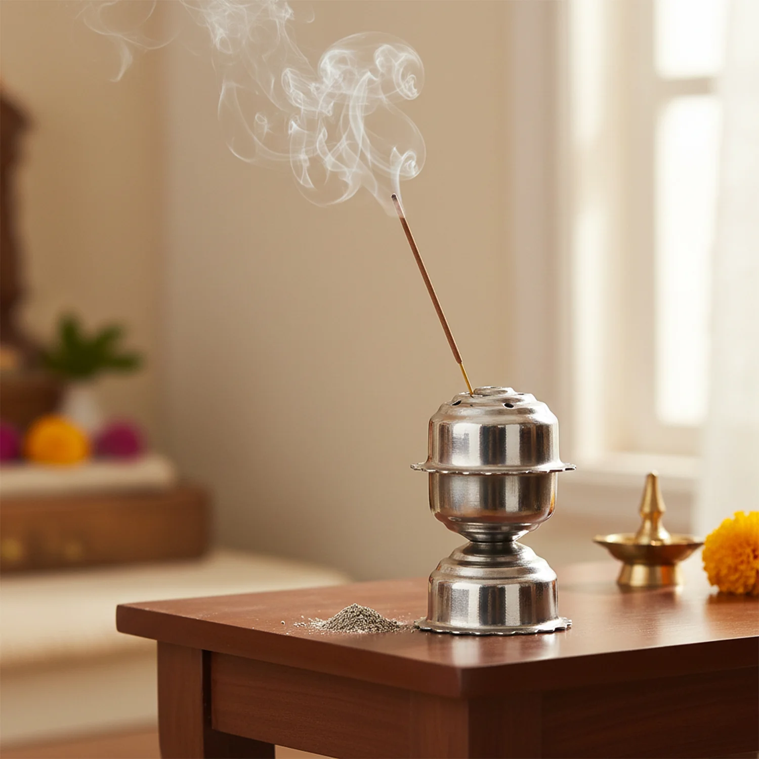 Stainless Steel Big Jasmine Agarbatti Stand – Multi-Stick Incense Holder - Image 6