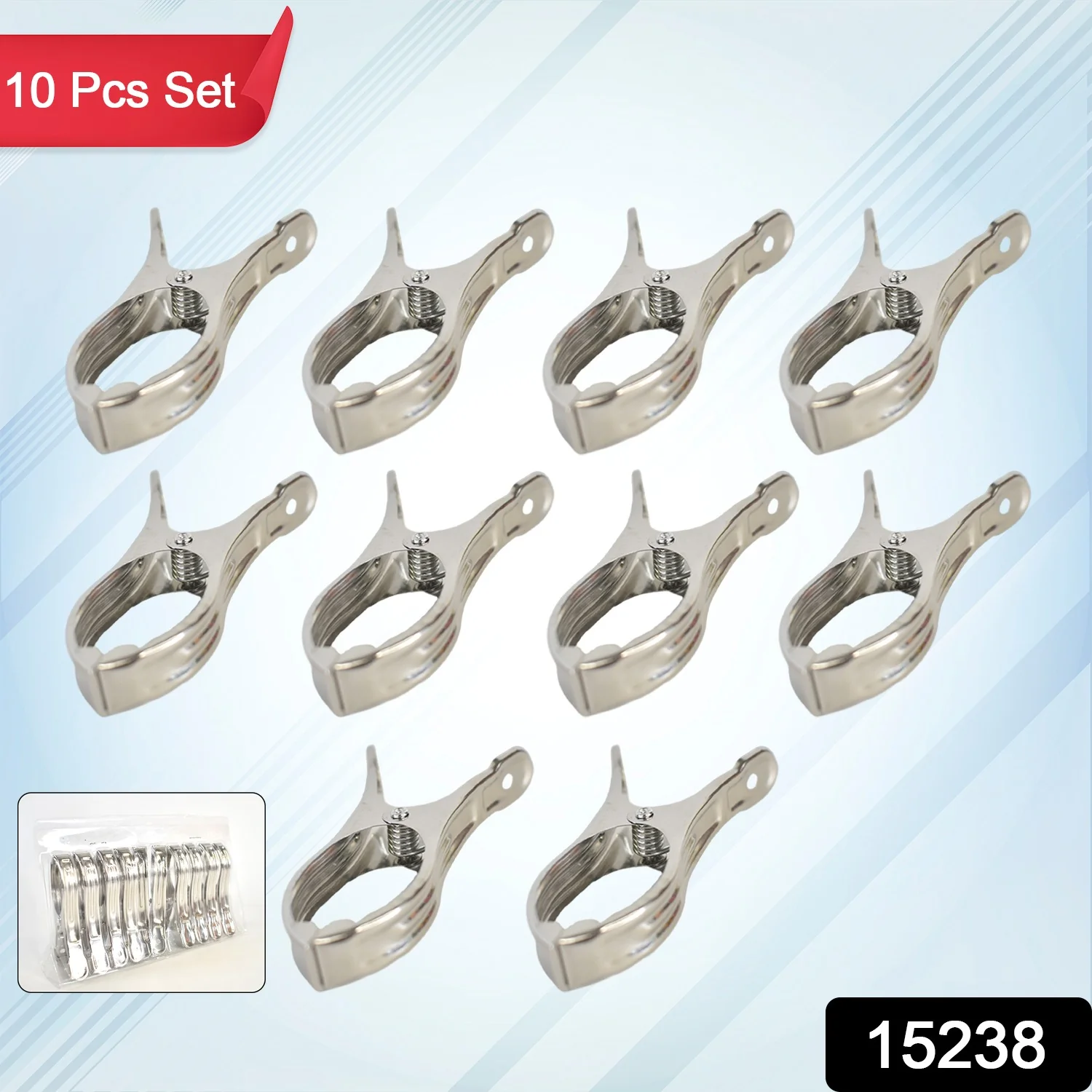 Stainless Steel Clothespins – Windproof, Durable Laundry Clips (10 Pcs) - Image 2