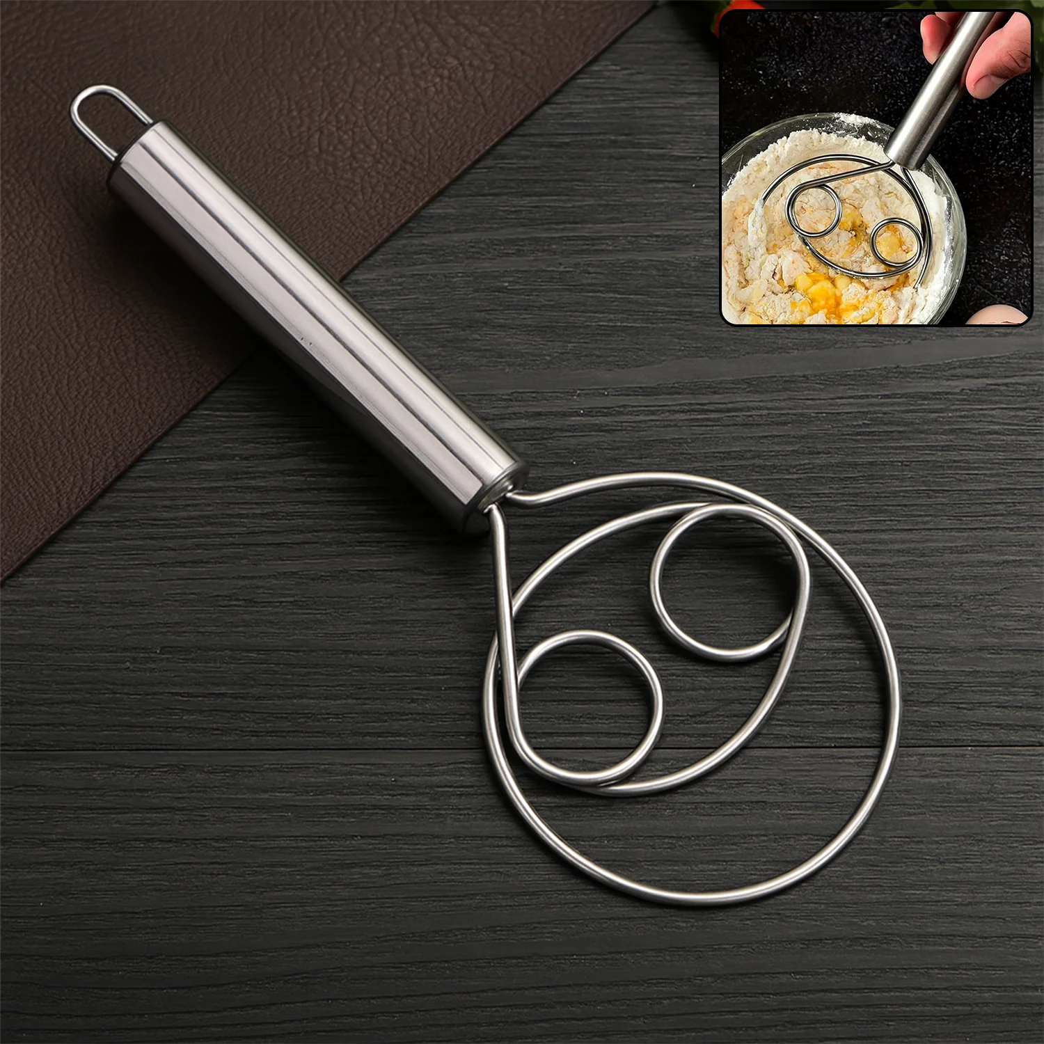 Danish Dough Whisk – Stainless Steel Heavy-Duty Hand Mixer