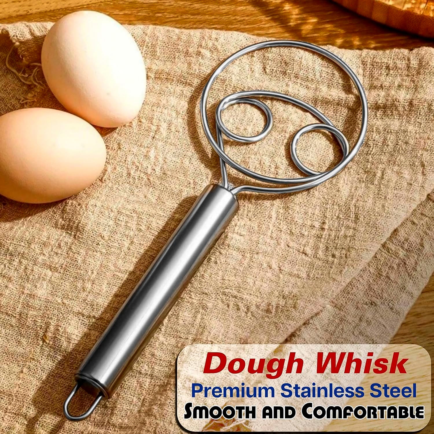 Danish Dough Whisk – Stainless Steel Heavy-Duty Hand Mixer - Image 6