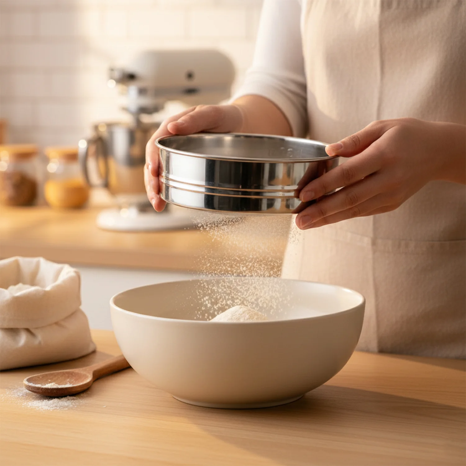 Stainless Steel Atta Chalni Sieve Set – Fine Mesh 2 Pc - Image 3