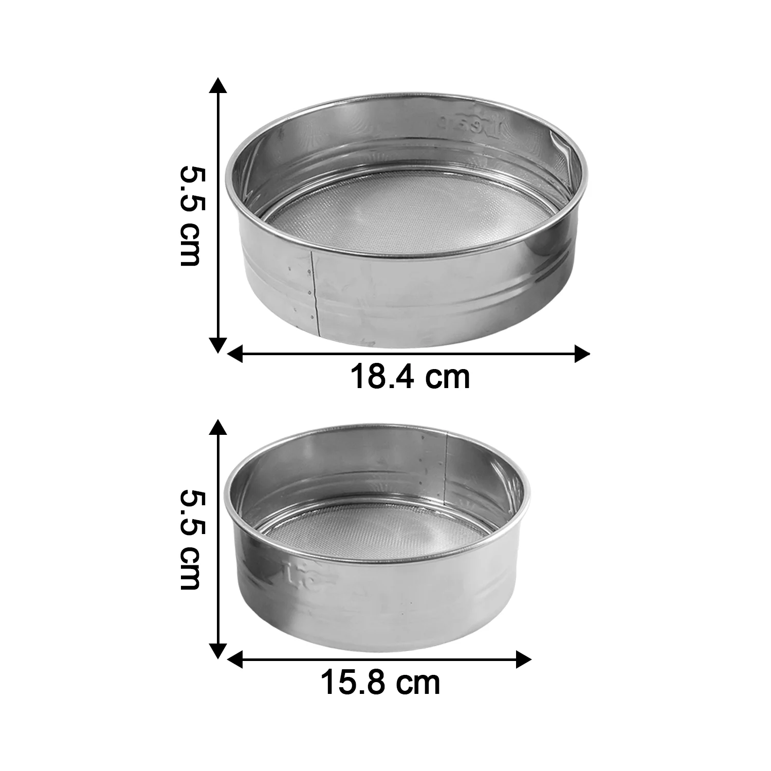 Stainless Steel Atta Chalni Sieve Set – Fine Mesh 2 Pc - Image 6
