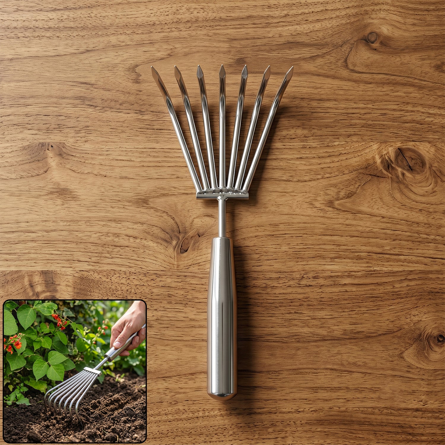 Stainless Steel Garden Rake – Durable & Rust-Resistant Tool for Easy Gardening - Image 7