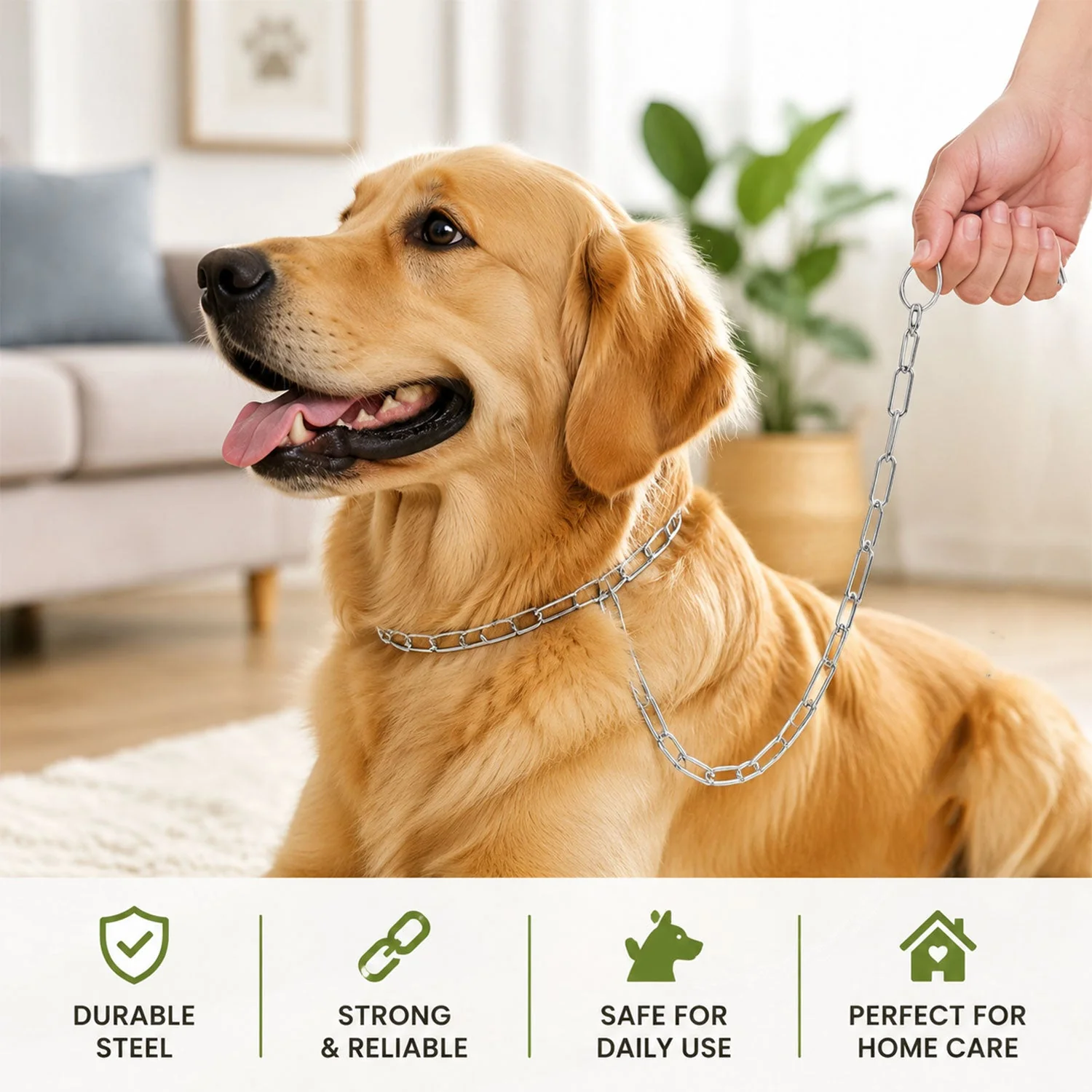 Heavy Duty Dog Chain Leash – Durable 67-inch Pet Tether for Control - Image 4