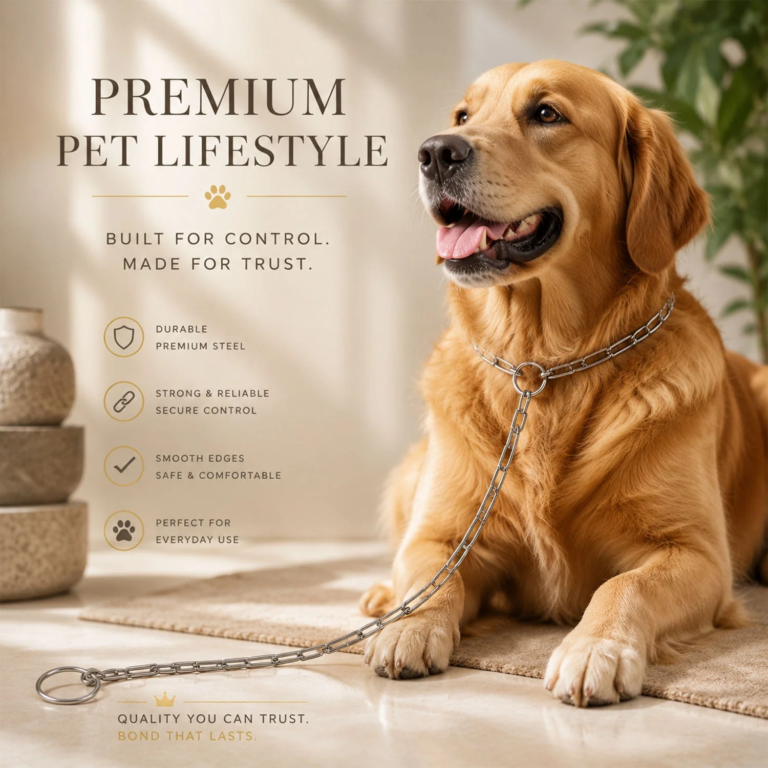 Heavy Duty Dog Chain Leash – Durable 67-inch Pet Tether for Control - Image 7