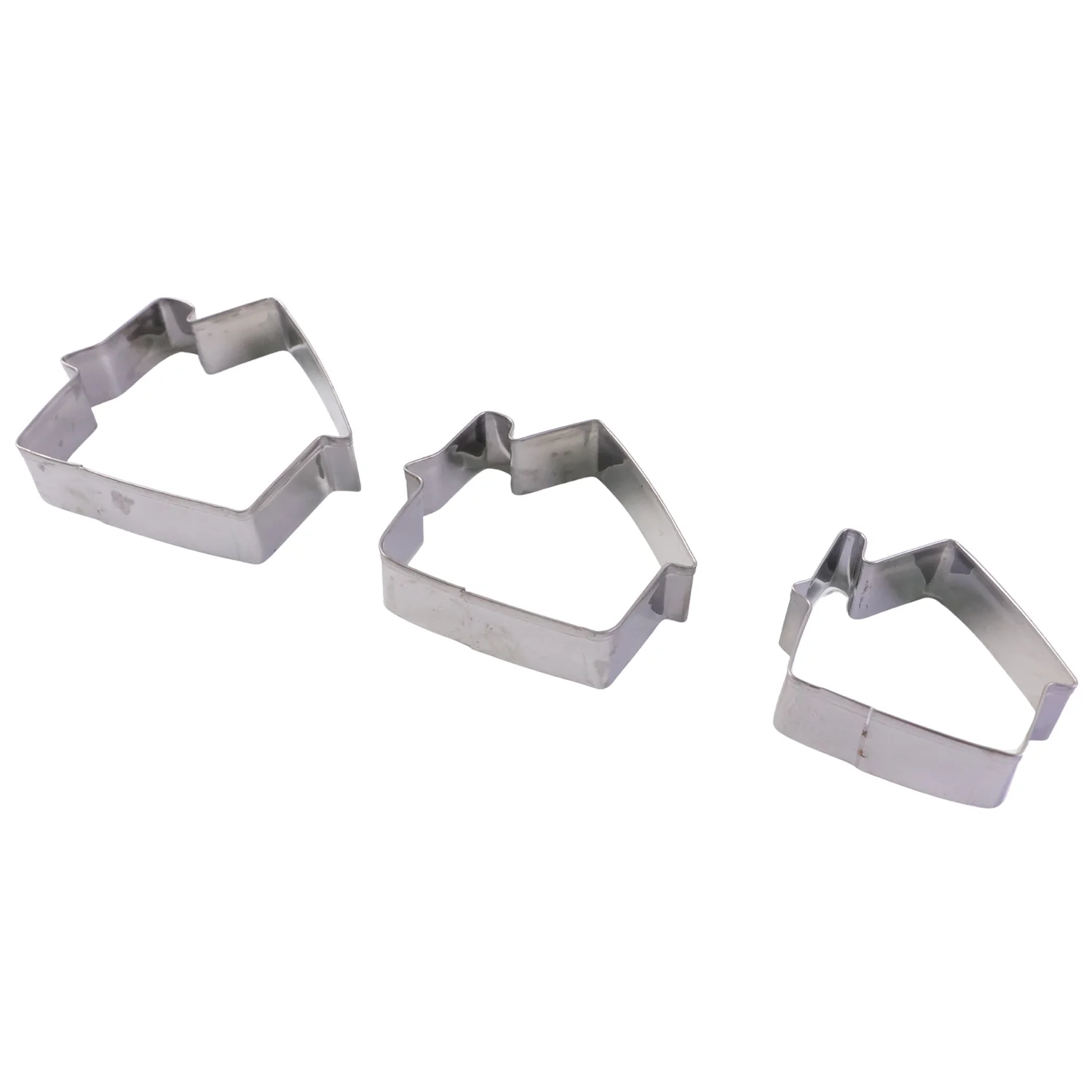 Stainless Steel House Shape Cookie Cutter Set – 3 Durable Baking Molds - Image 4