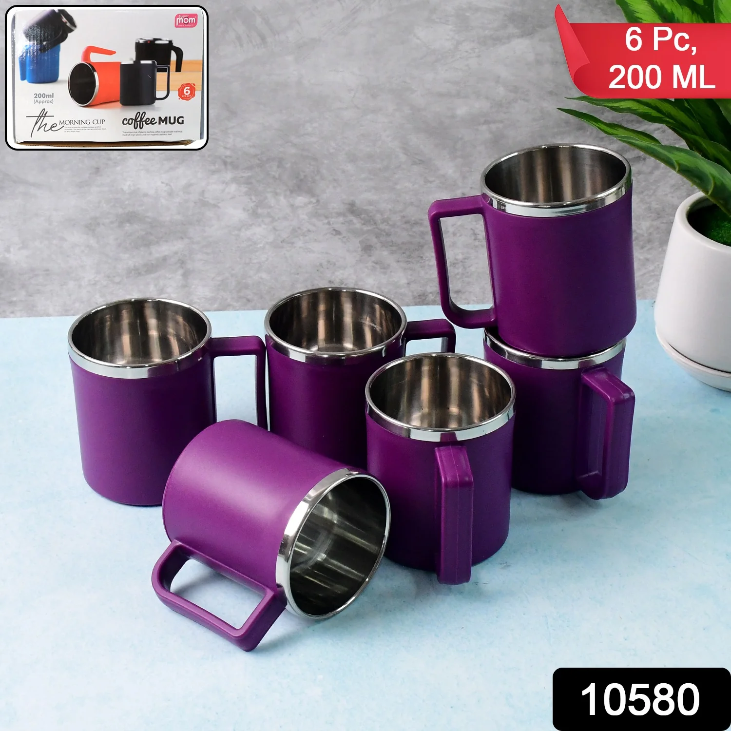 Stainless Steel Coffee Mug Set – Durable 200ML, 6 Pieces - Image 2