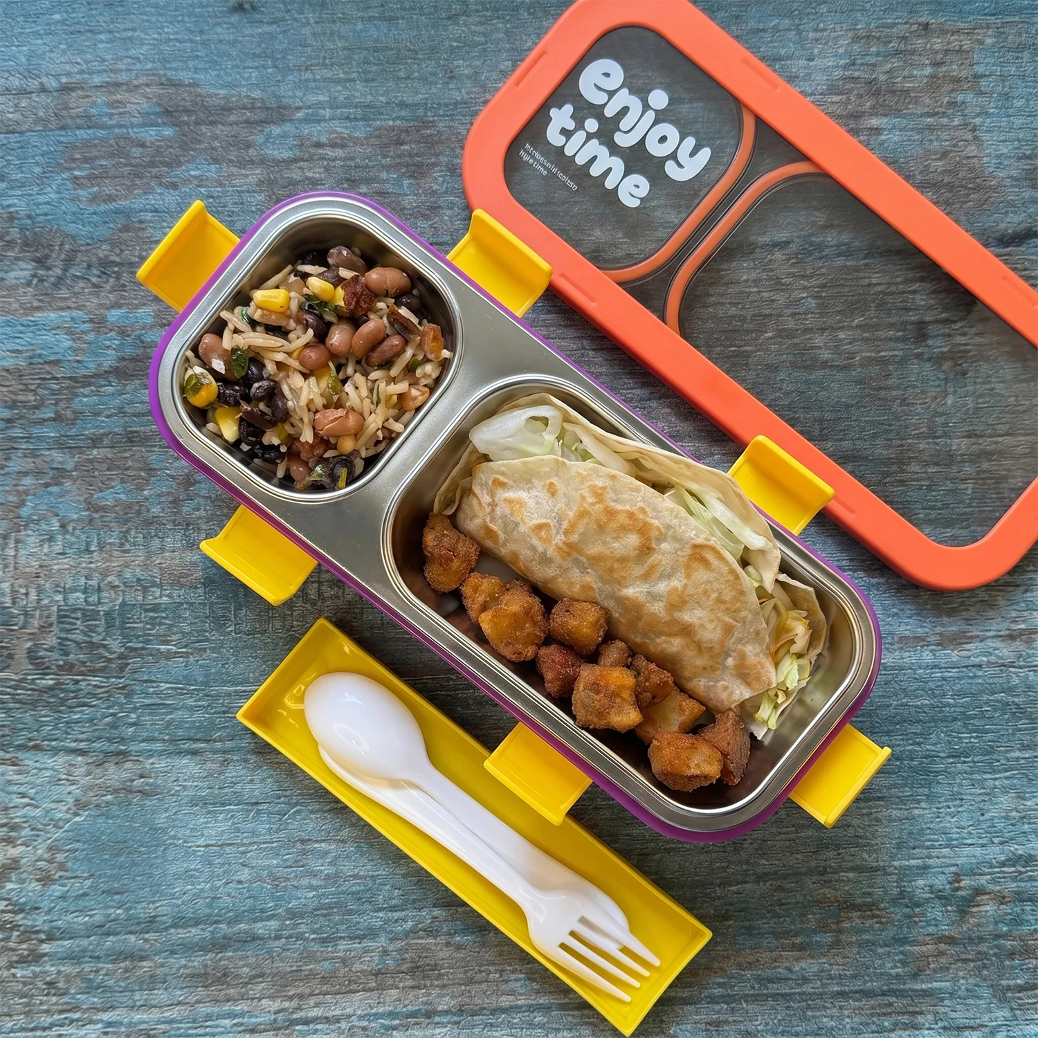Stainless Steel Leak-Proof Lunch Box – 2 Compartments & Secure Seal - Image 8