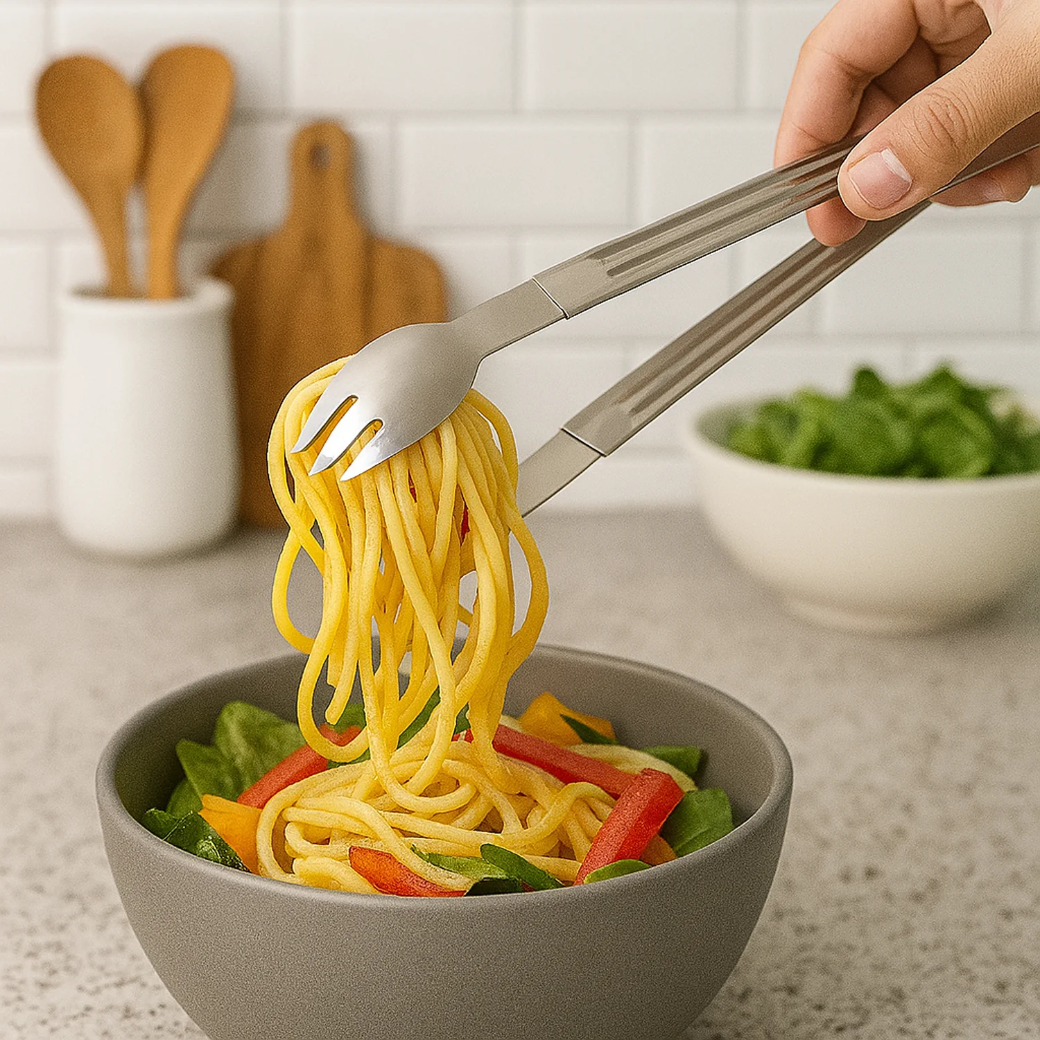 Stainless Steel Serving Tong – 2-in-1 Pasta & Salad Tool - Image 8