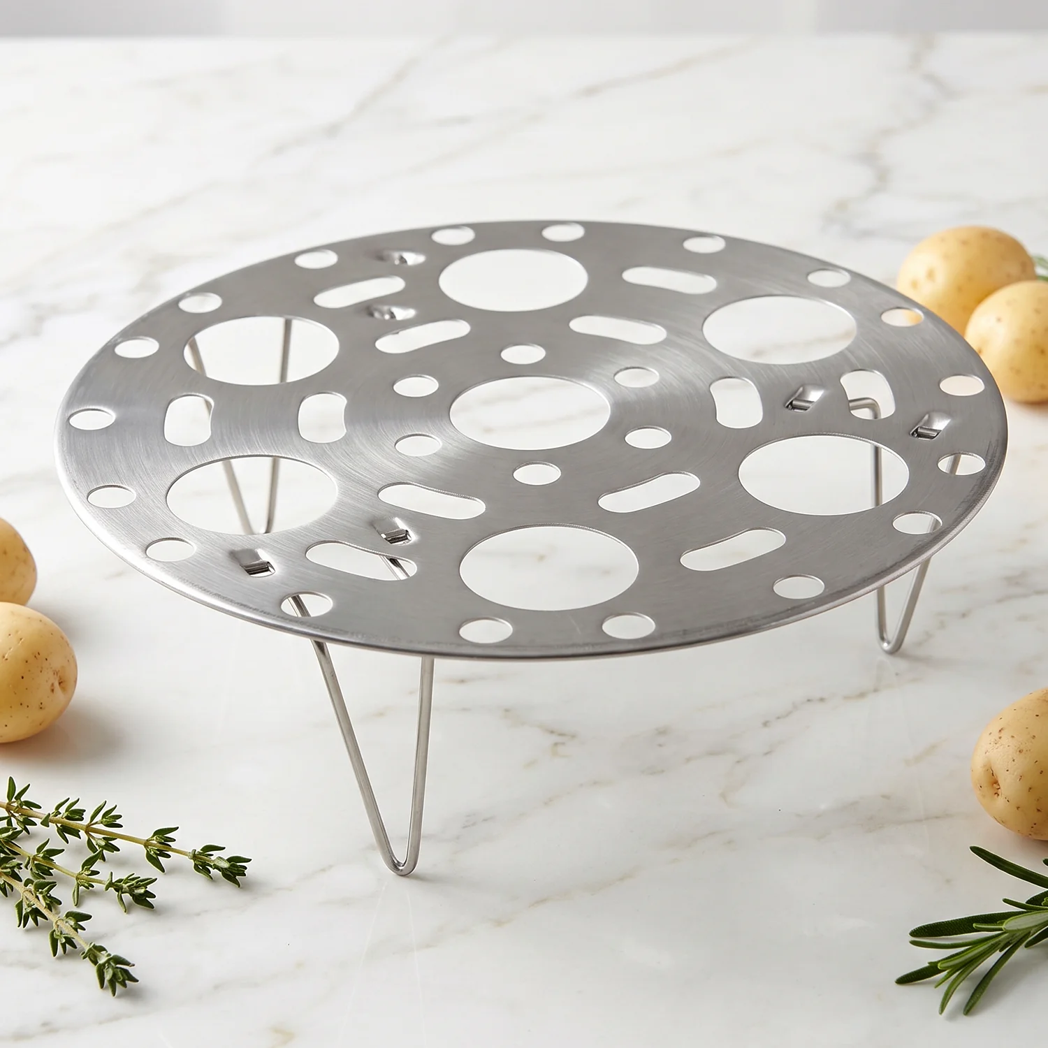Stainless Steel Round Egg Steamer Rack Folding Trivet Stand for Pot (1 Pc) - Image 8