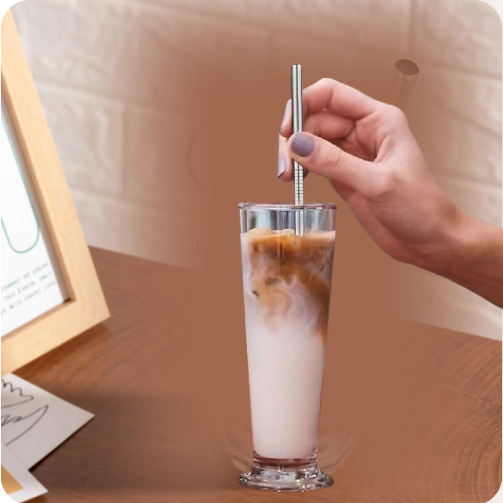 Reusable Stainless Steel Straws – Set of 4 with Brush | SparkleTidy - Image 4