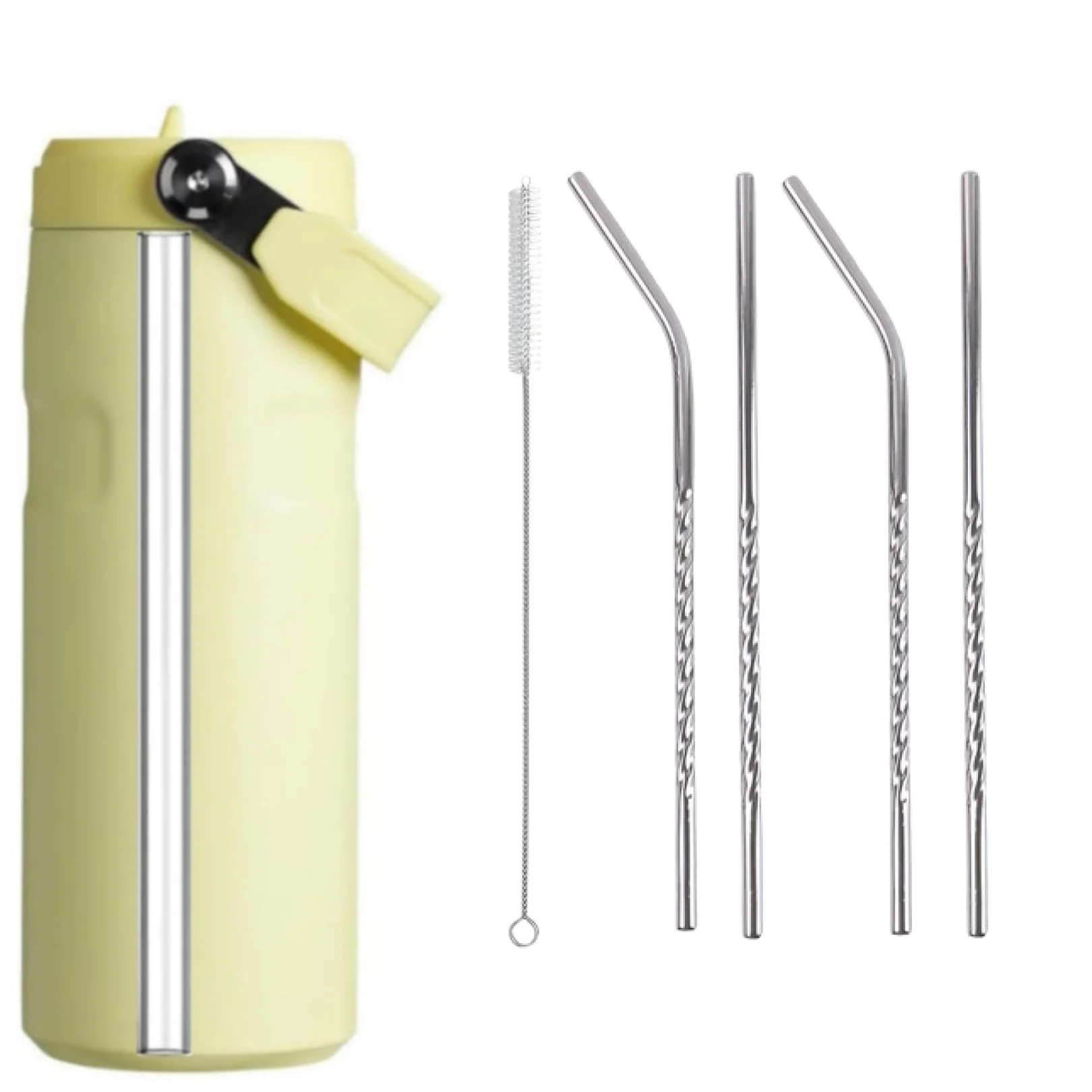 Reusable Stainless Steel Straws – Set of 4 with Brush | SparkleTidy - Image 6