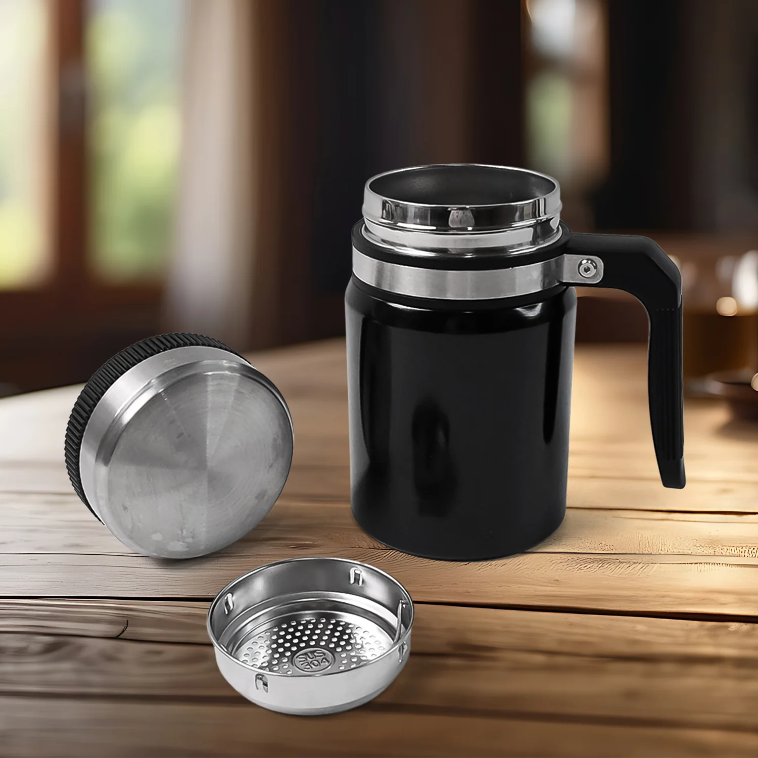 Stainless Steel Vacuum Coffee Cup – 600ml Anti-Scald, Non-Slip - Image 4
