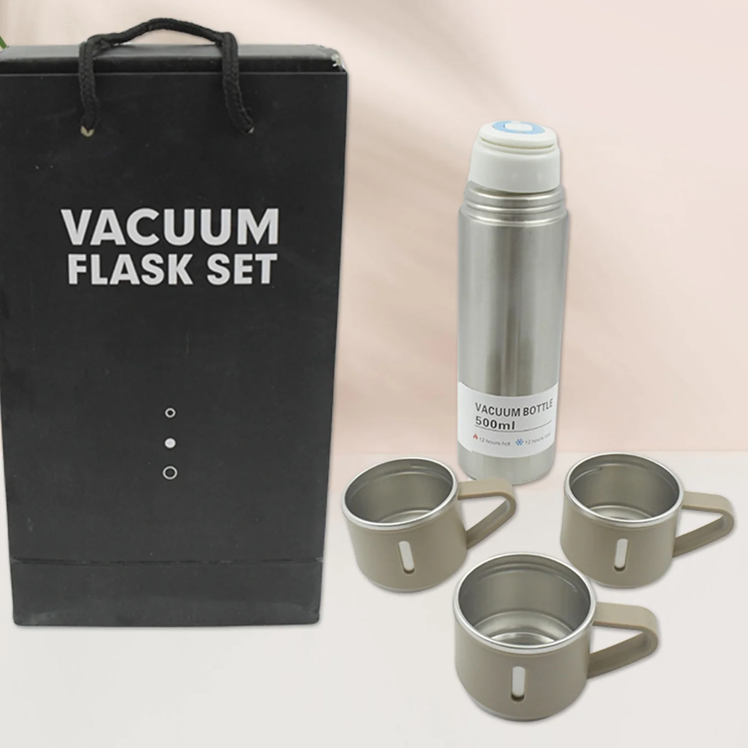 Stainless Steel Vacuum Flask Set – Keeps Drinks Hot & Cold 12h - Image 3