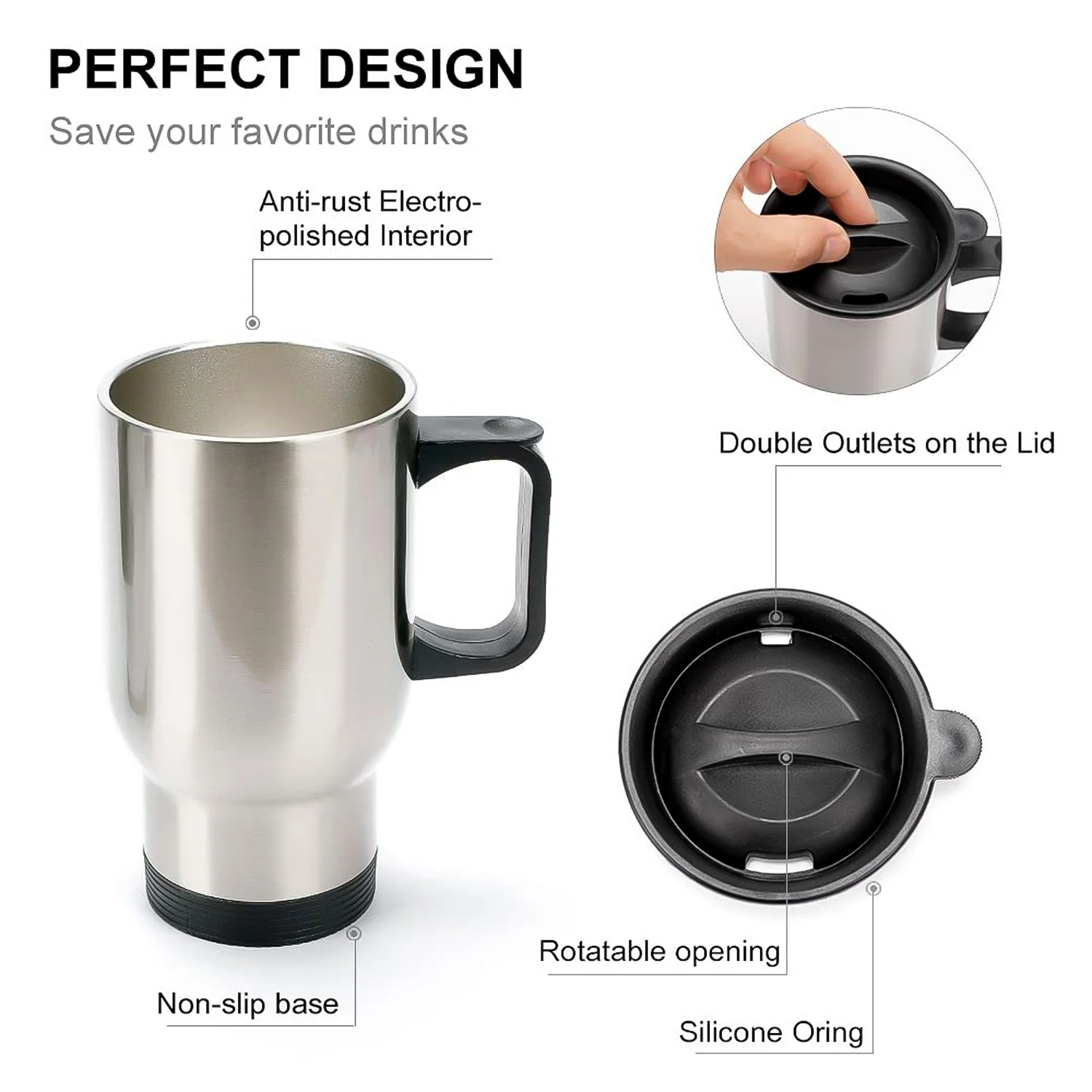 Insulated Coffee Mug – Stainless Steel Travel Cup with Lid | Mug Wala - Image 6