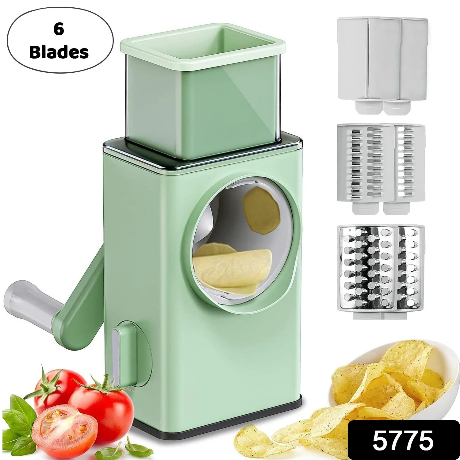 Stainless Steel Vegetable Chopper – 6 Blades & Mandoline Slicer | CookAura - Image 2