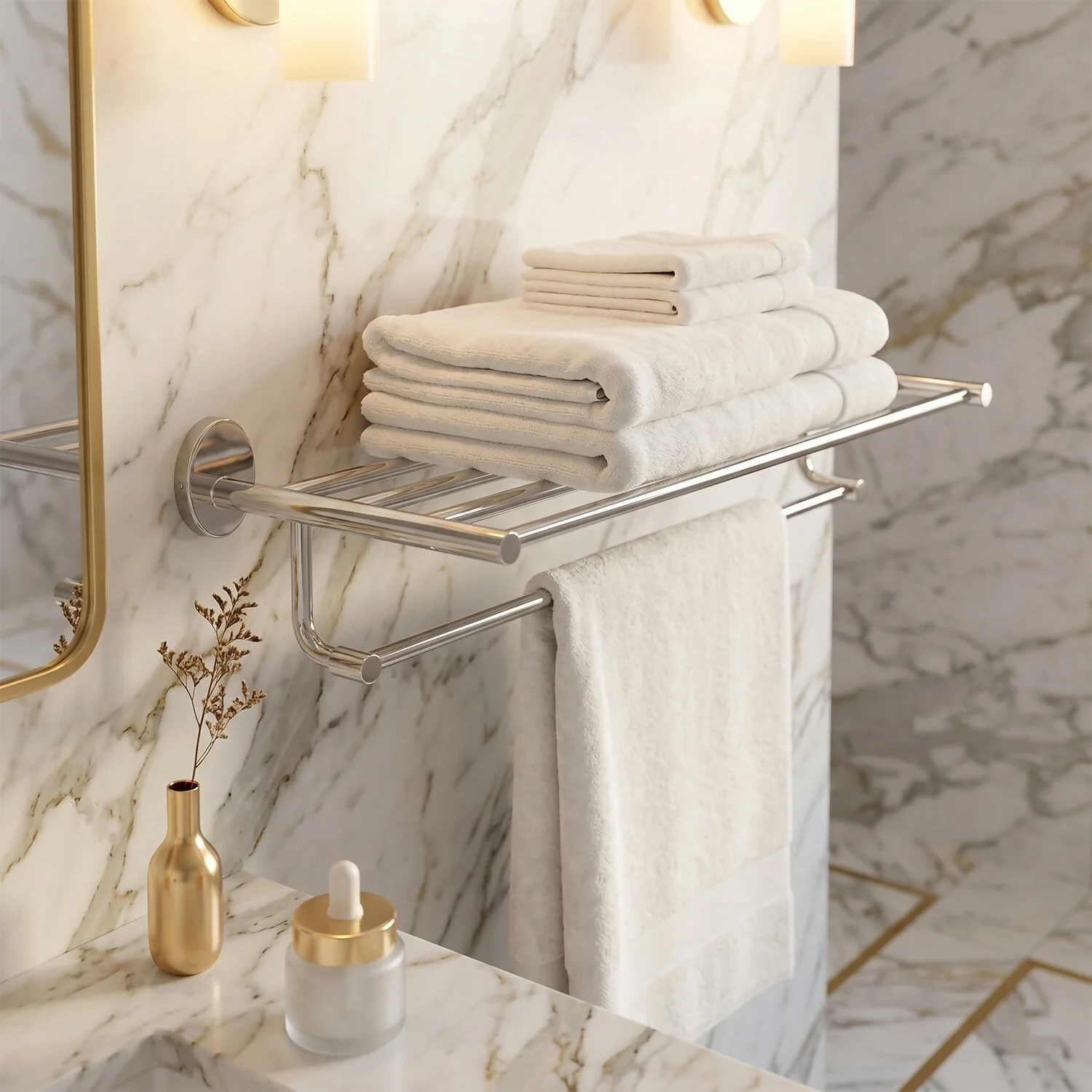 Wall-Mounted Towel Rack – Space-Saving Bathroom Storage Solution - Image 4