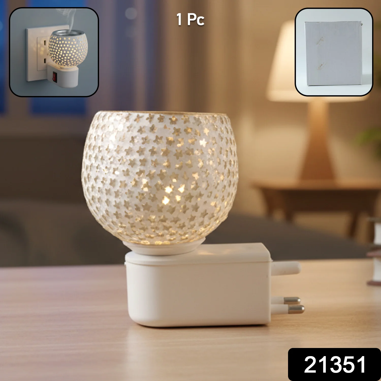 Star Cut Glass Aroma Diffuser – Elegant Plug-In Night Lamp - Image 2