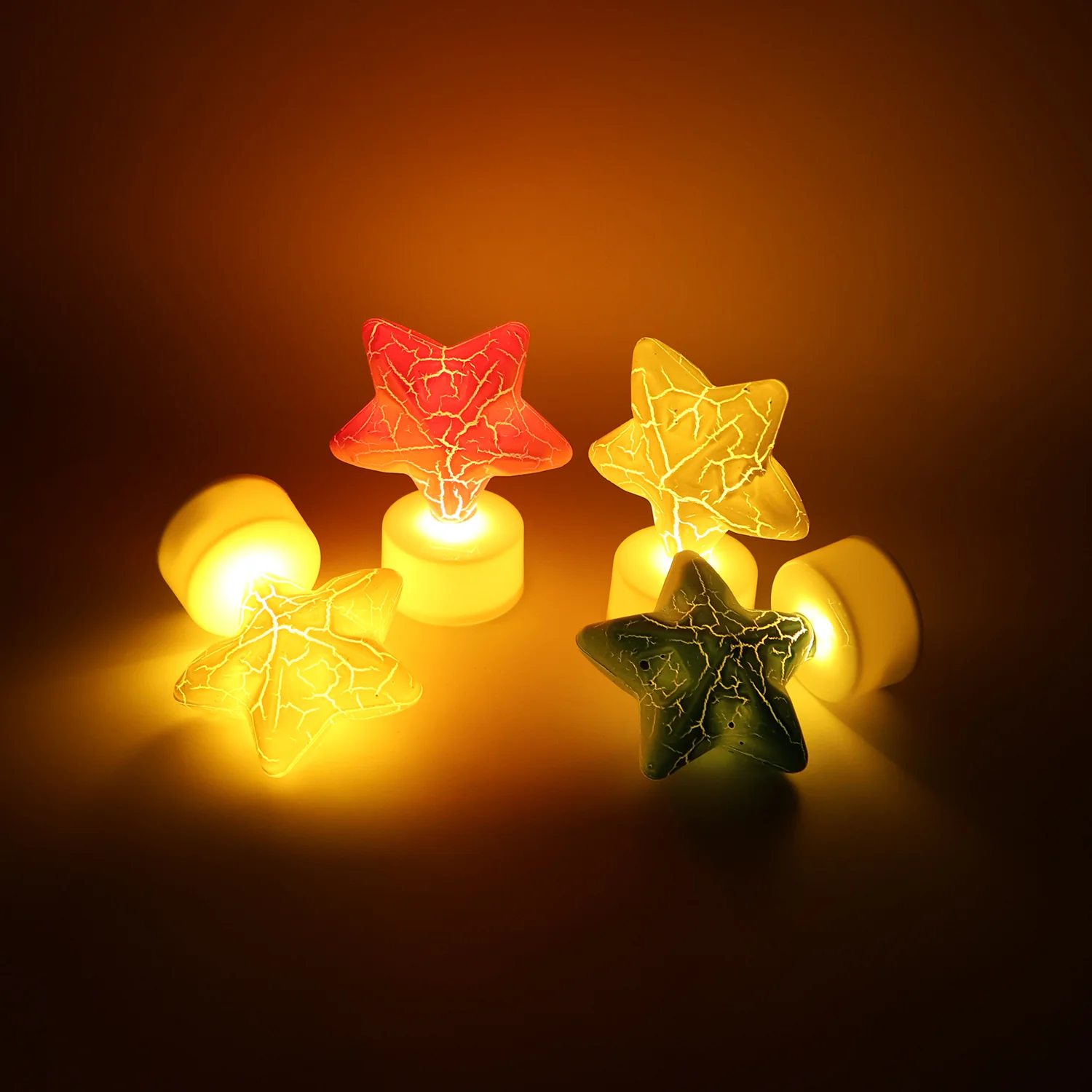 Star LED Tealight Candles (Set of 4) – Flameless Festive Decor - Image 6