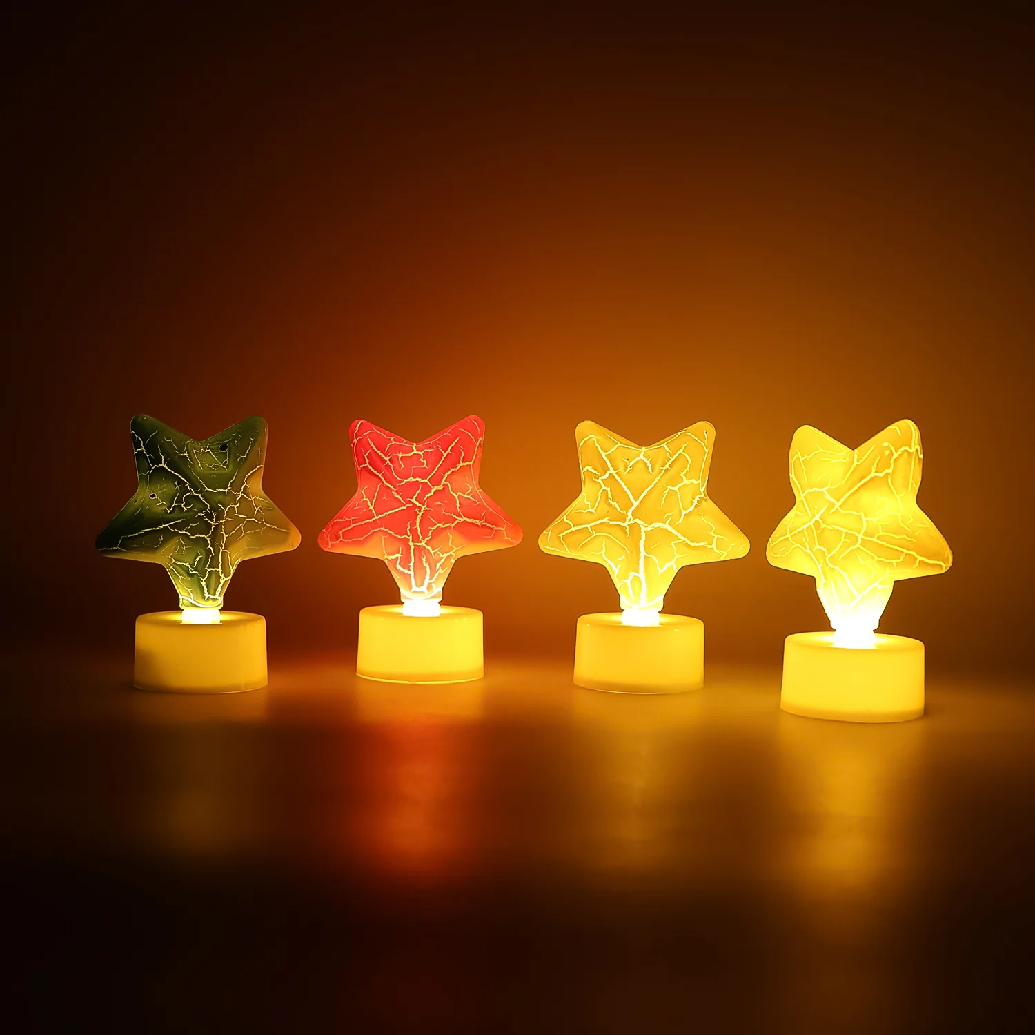 Star LED Tealight Candles (Set of 4) – Flameless Festive Decor - Image 7